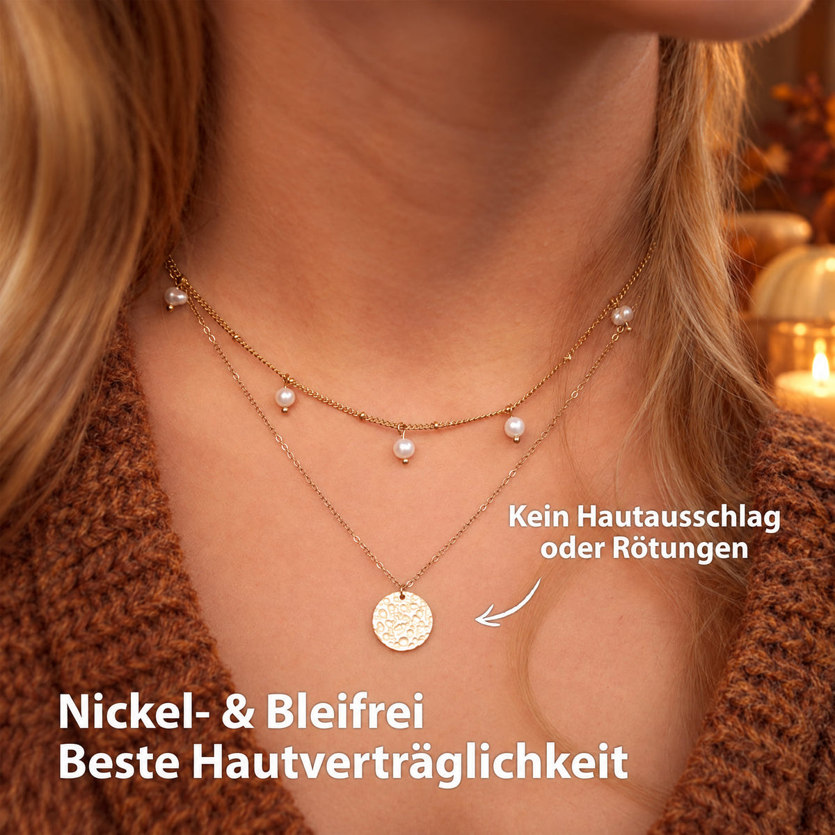 Kette mit Perlen Silber