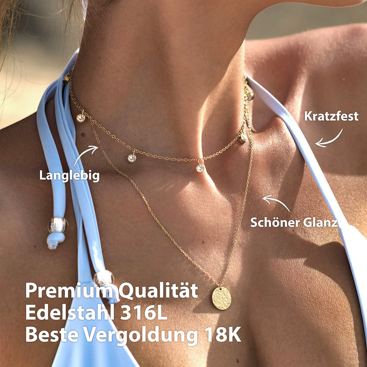 kette mit steinen gold