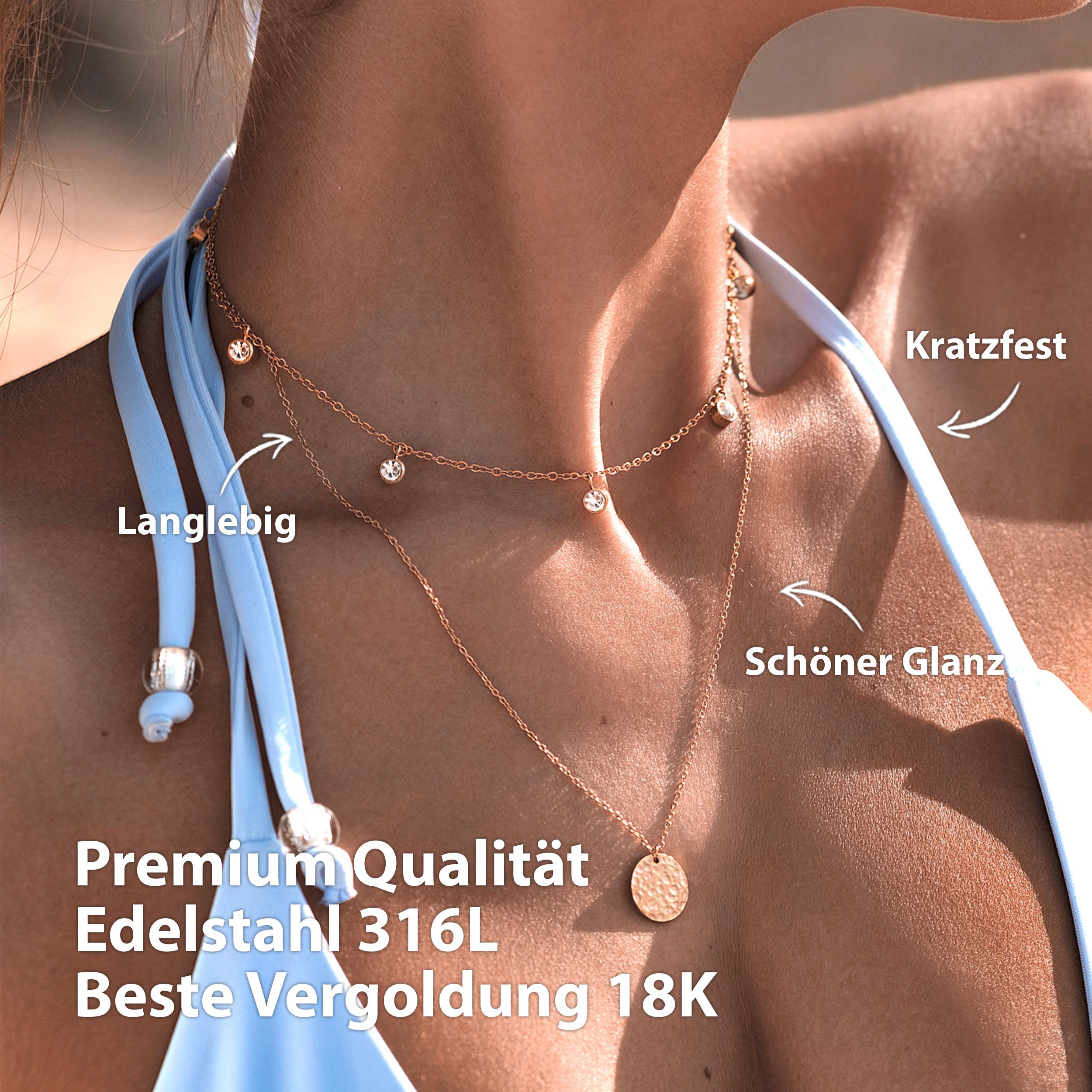kette mit steinen rosegold damen