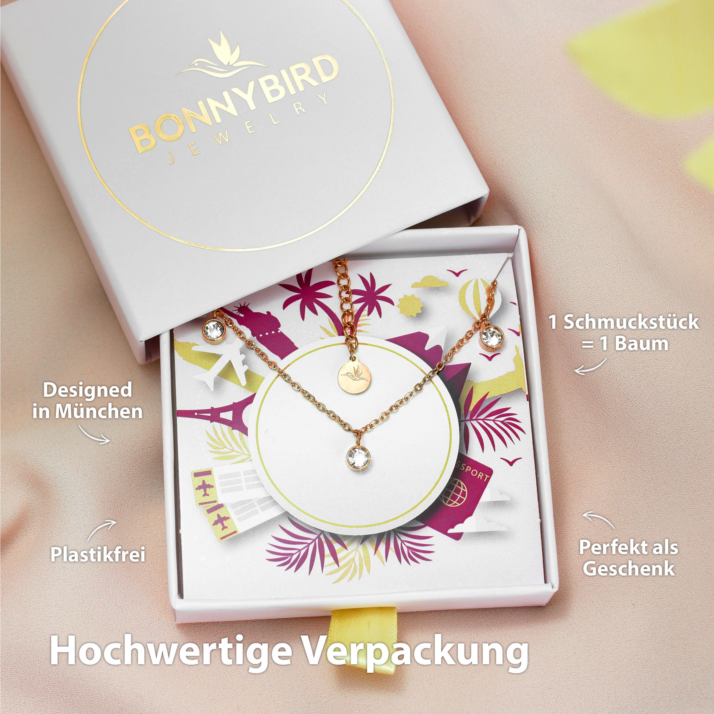 kette rosegold steine damen