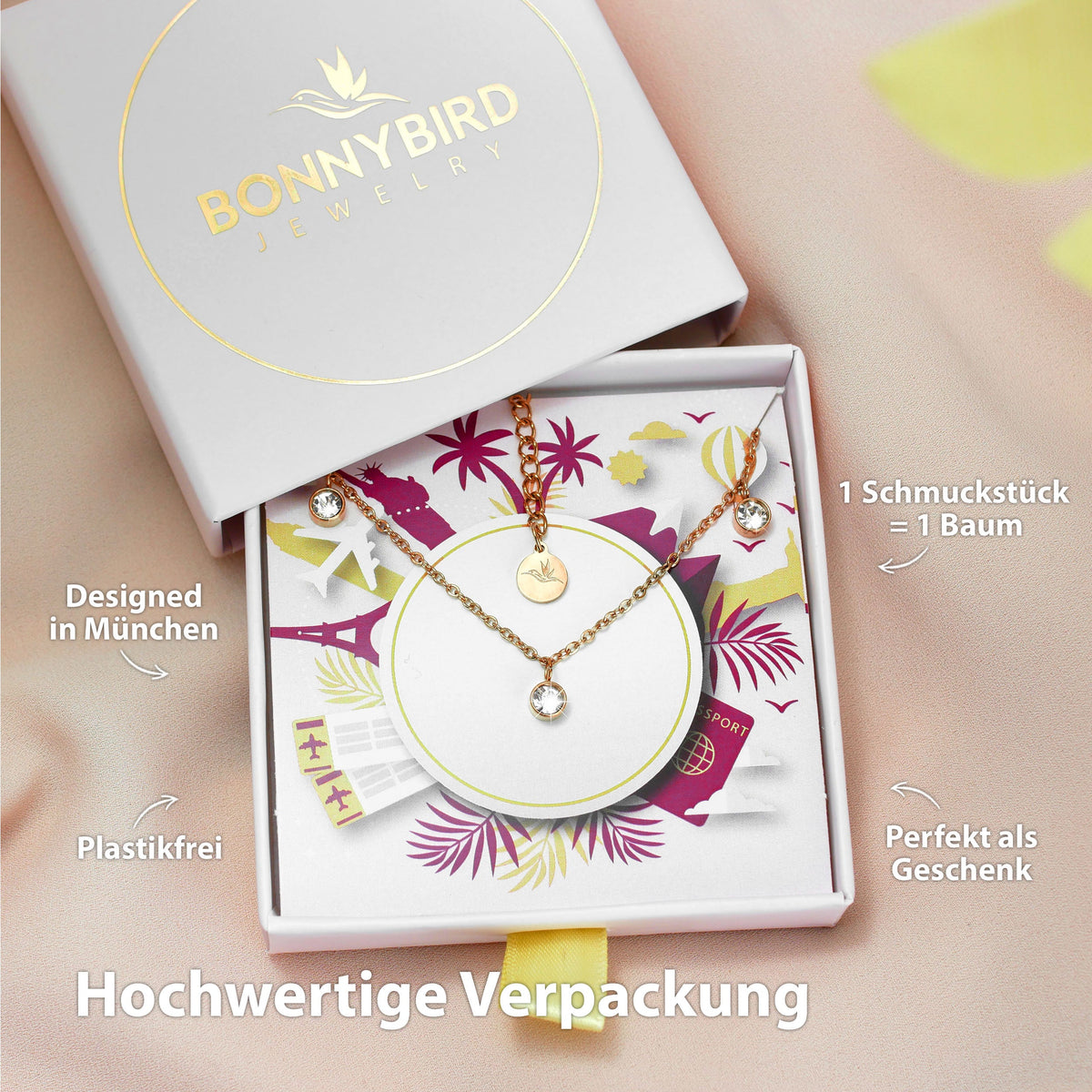 kette rosegold steine damen