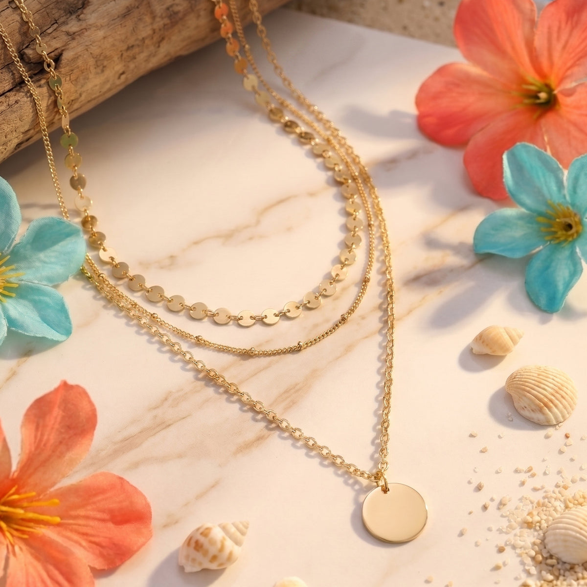 Bundle: BonnyBoho + BonnyDots Halsketten Set Gold