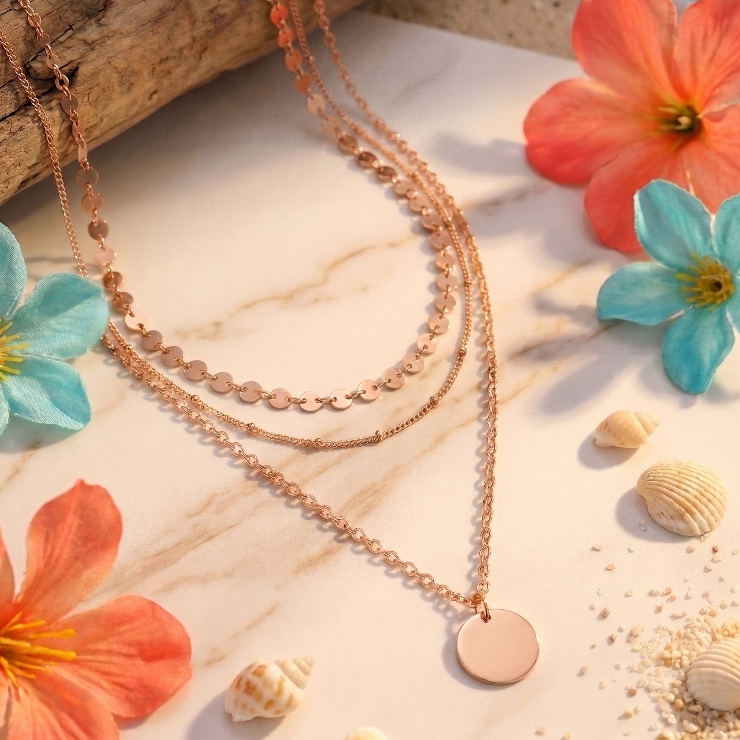 Bundle: BonnyBoho + BonnyDots Halsketten Set Roségold