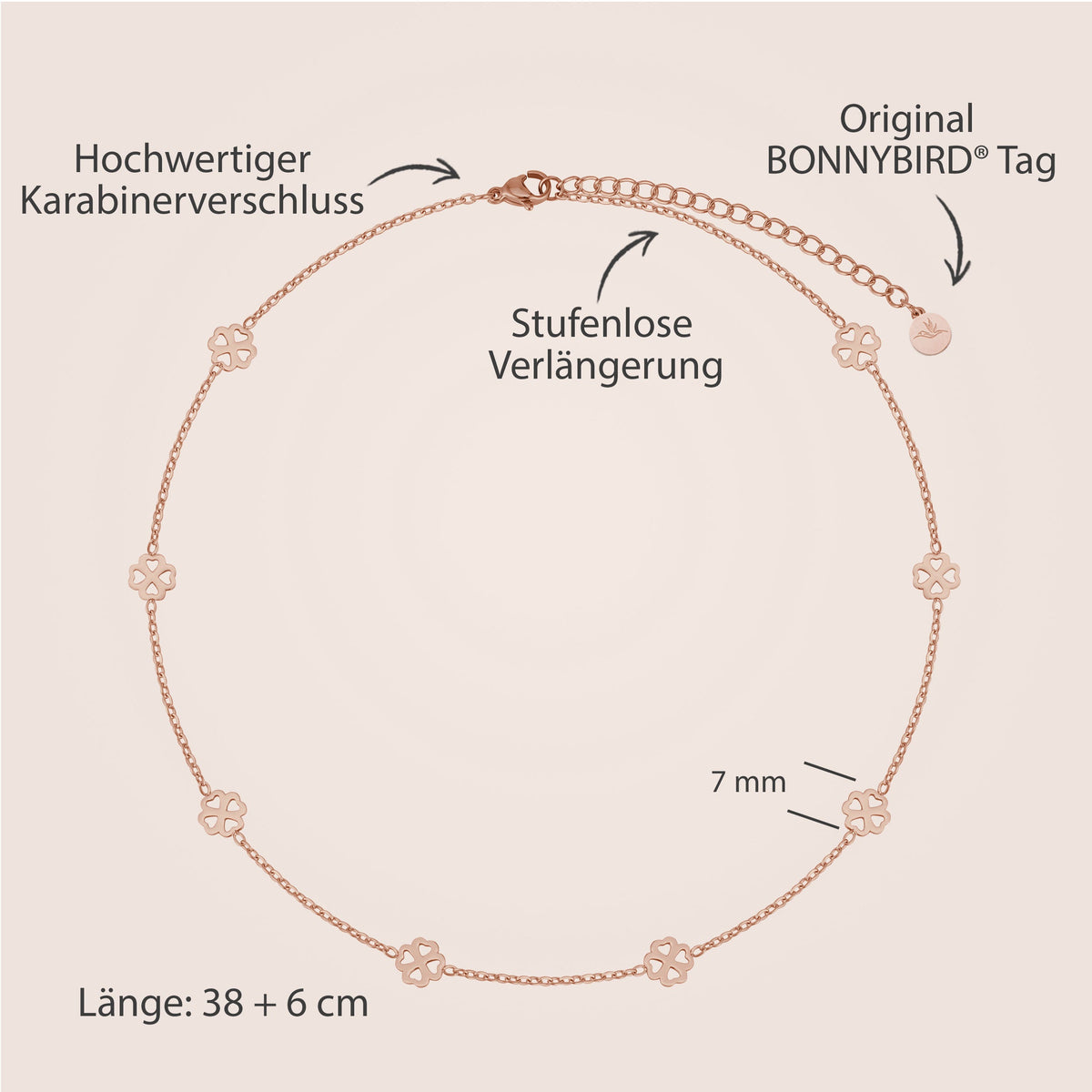 kleeblatt kette rosegold schmuck