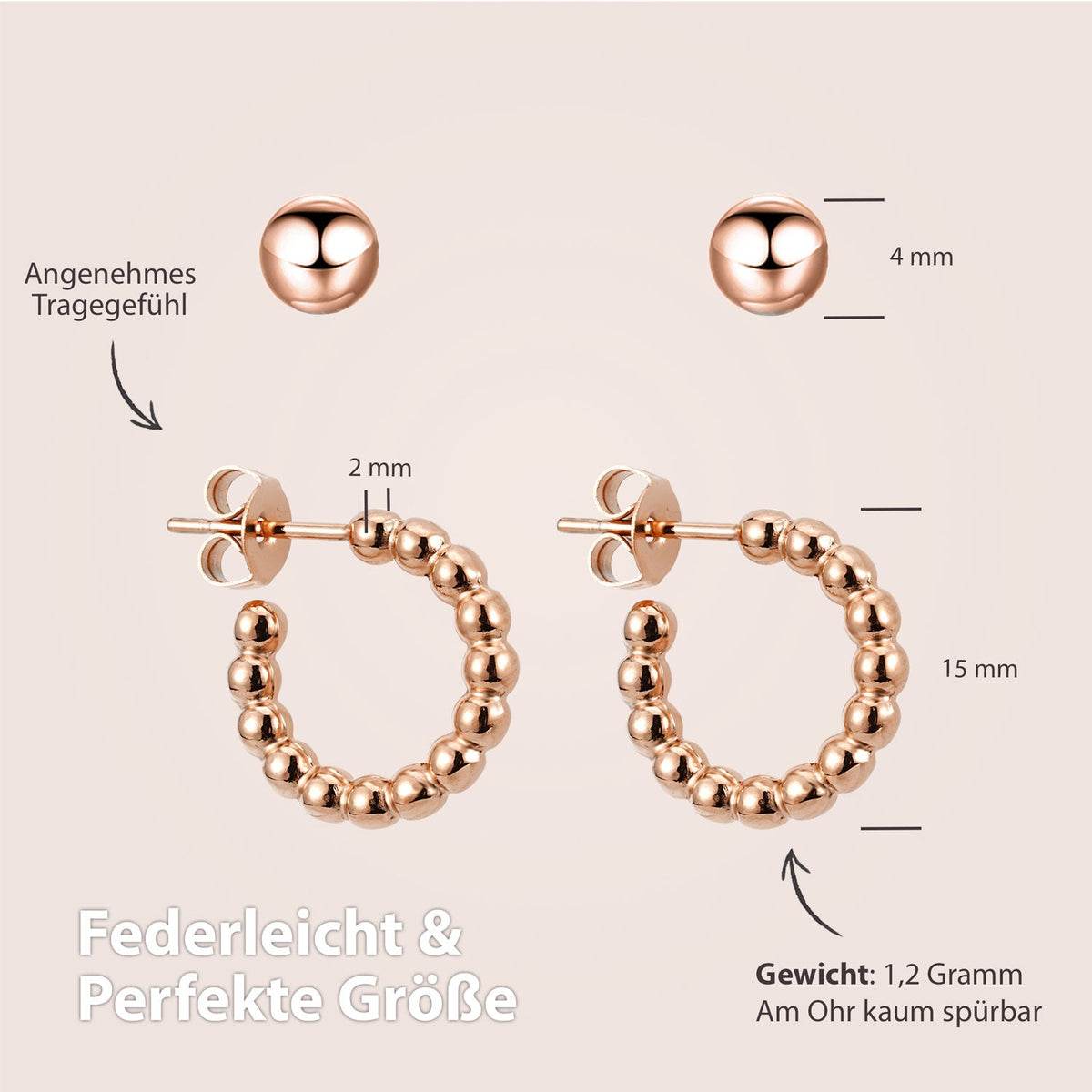 kleine creolen rosegold