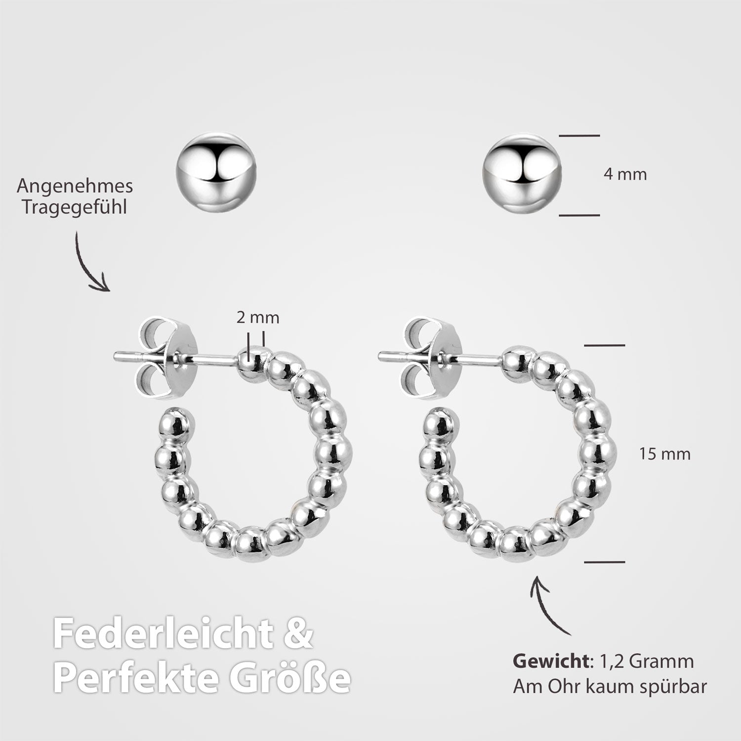 kleine creolen silber