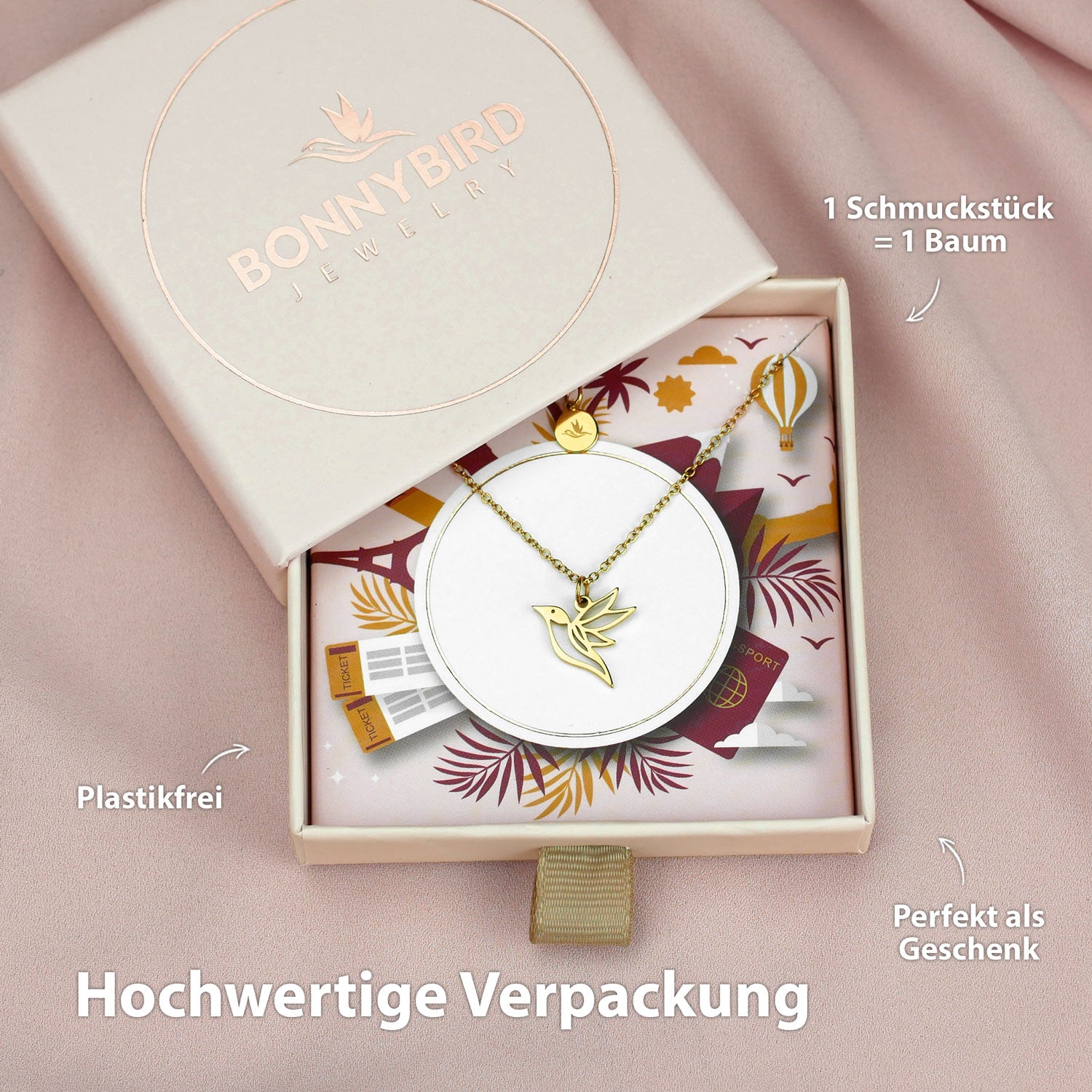 Kolibri Kette Gold Verpackung