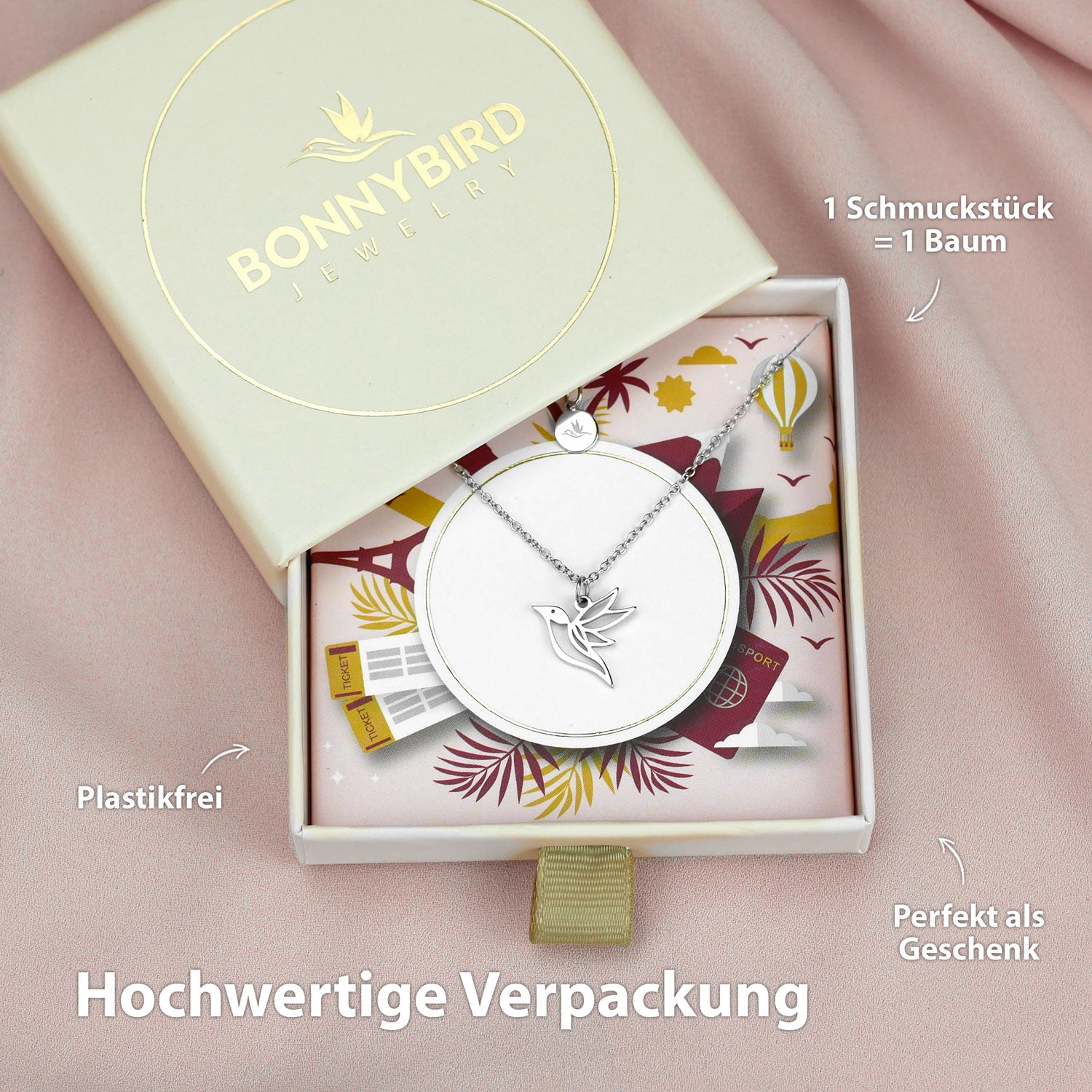 Kolibri Kette Silber Verpackung