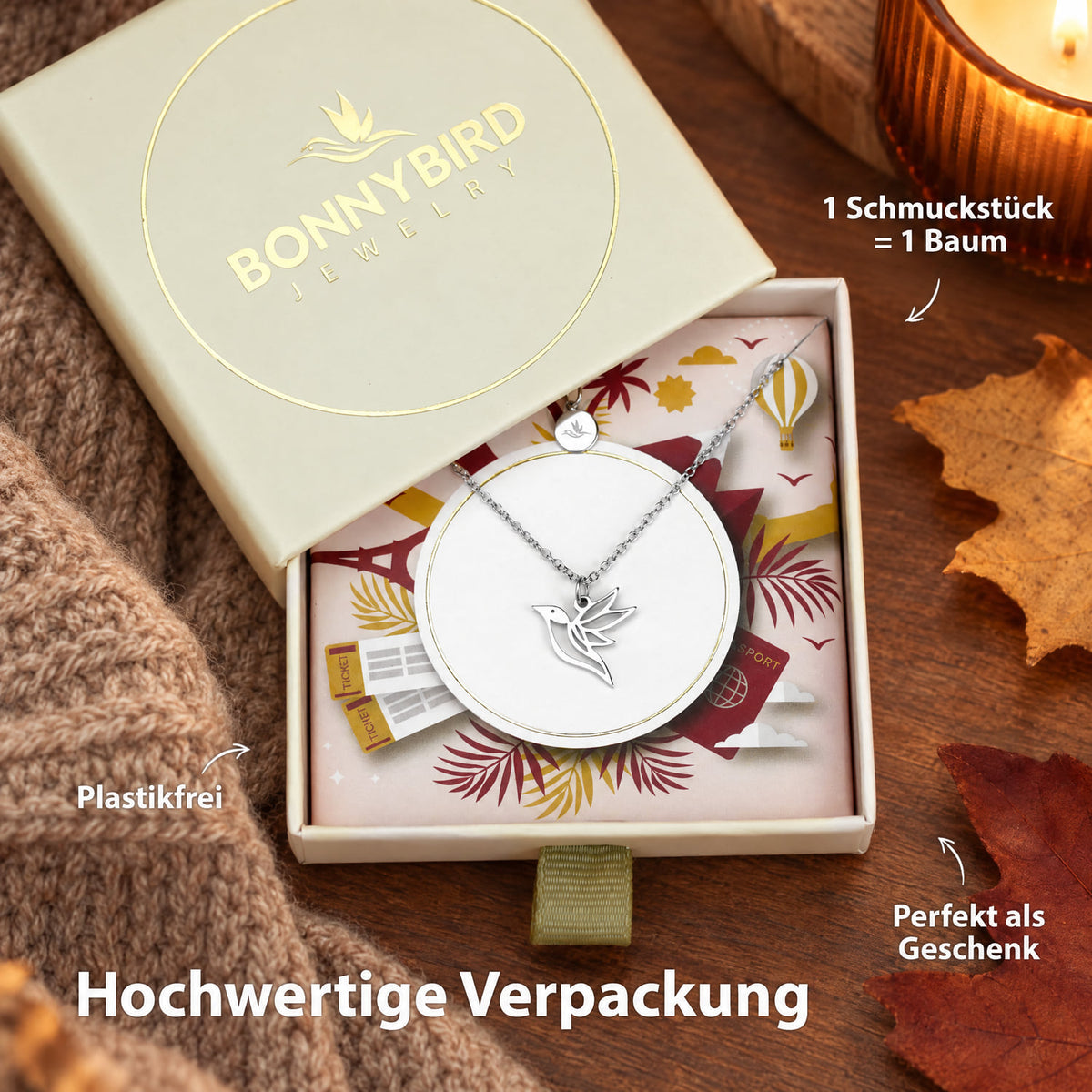 Kolibri Kette Silber Verpackung
