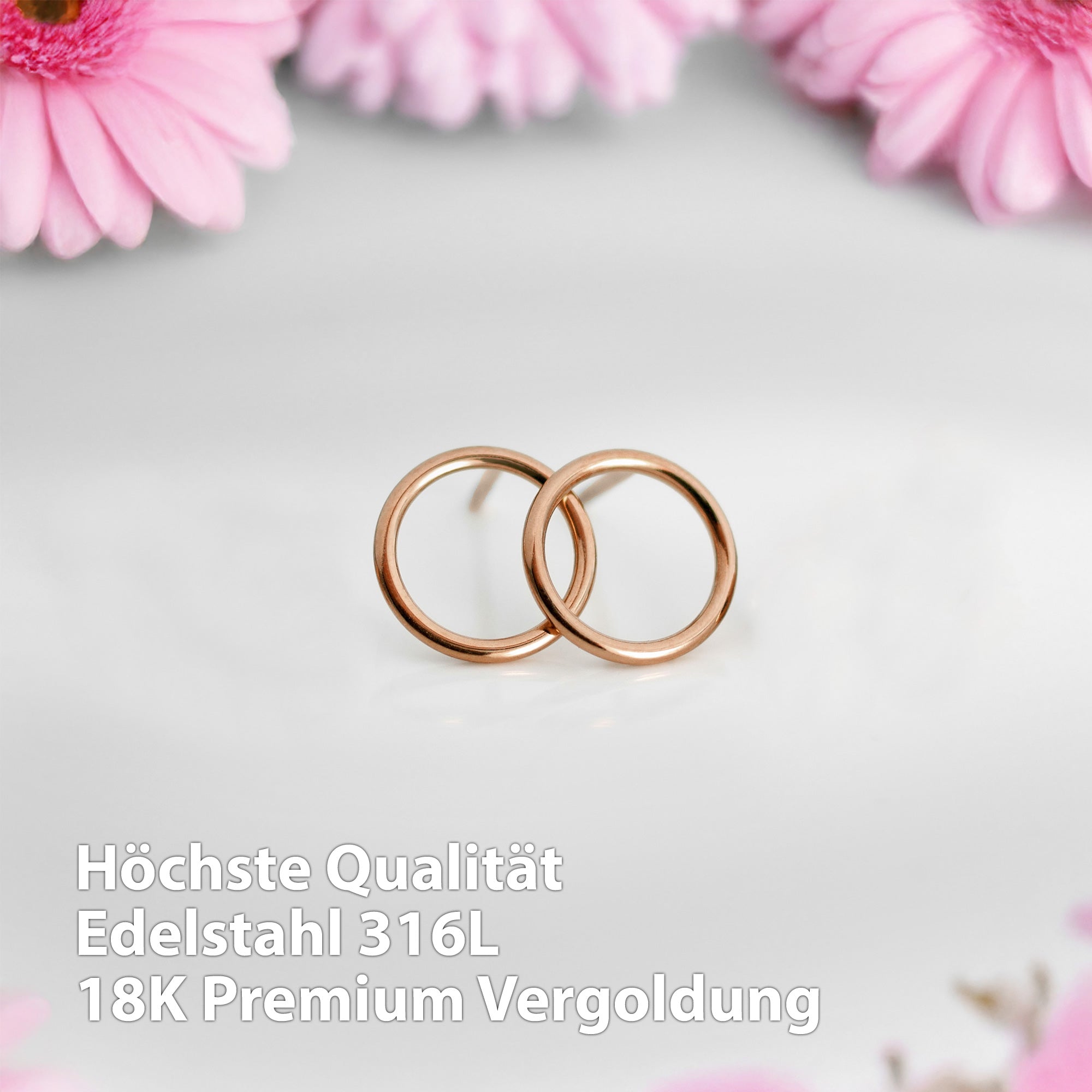 BonnyCircle Kreis Ohrringe Roségold