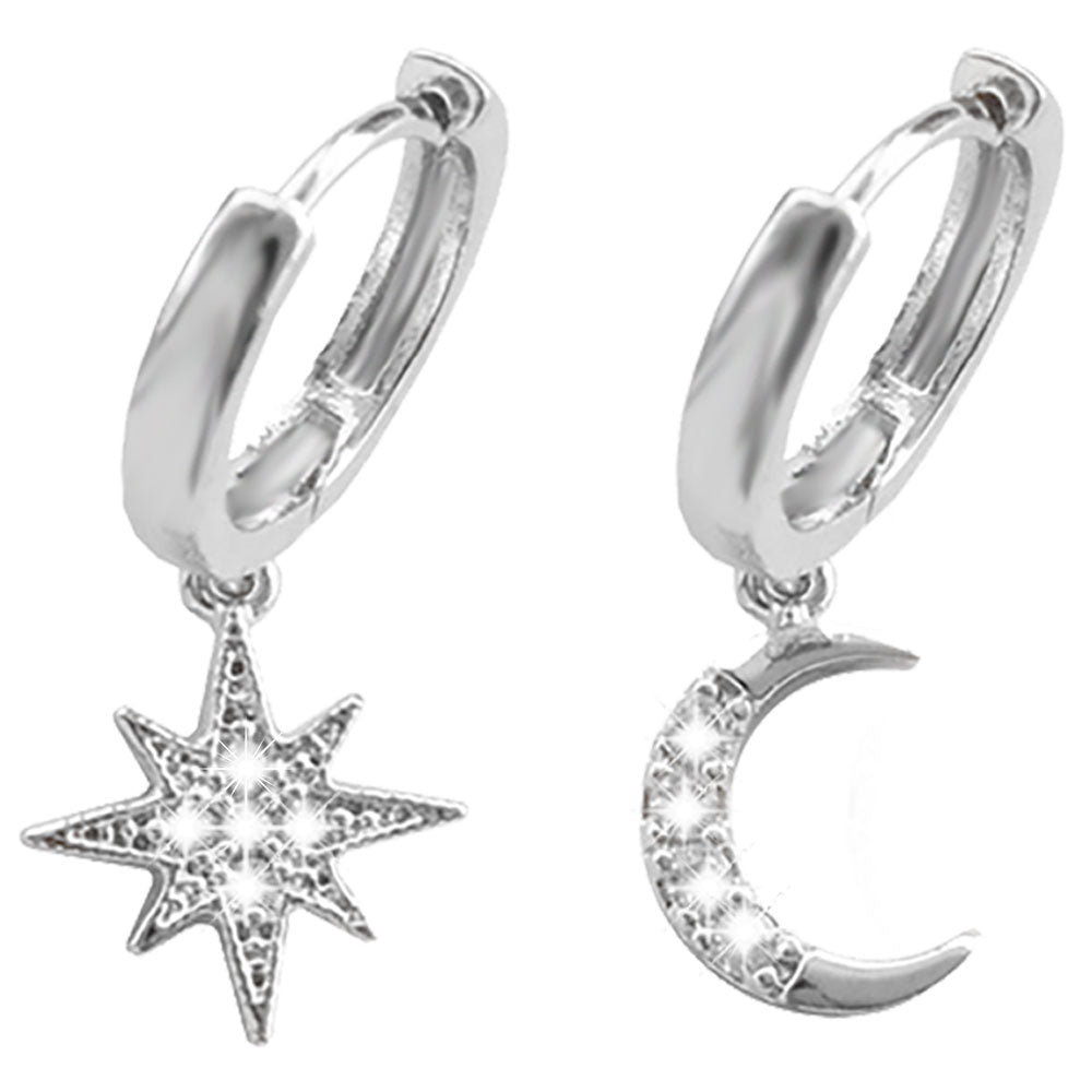 Ohrringe Mond Stern Silber