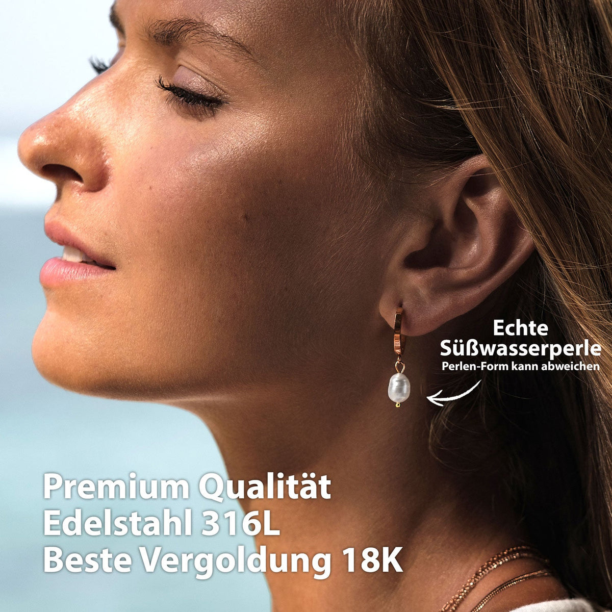 Ohrringe Perle Rosegold