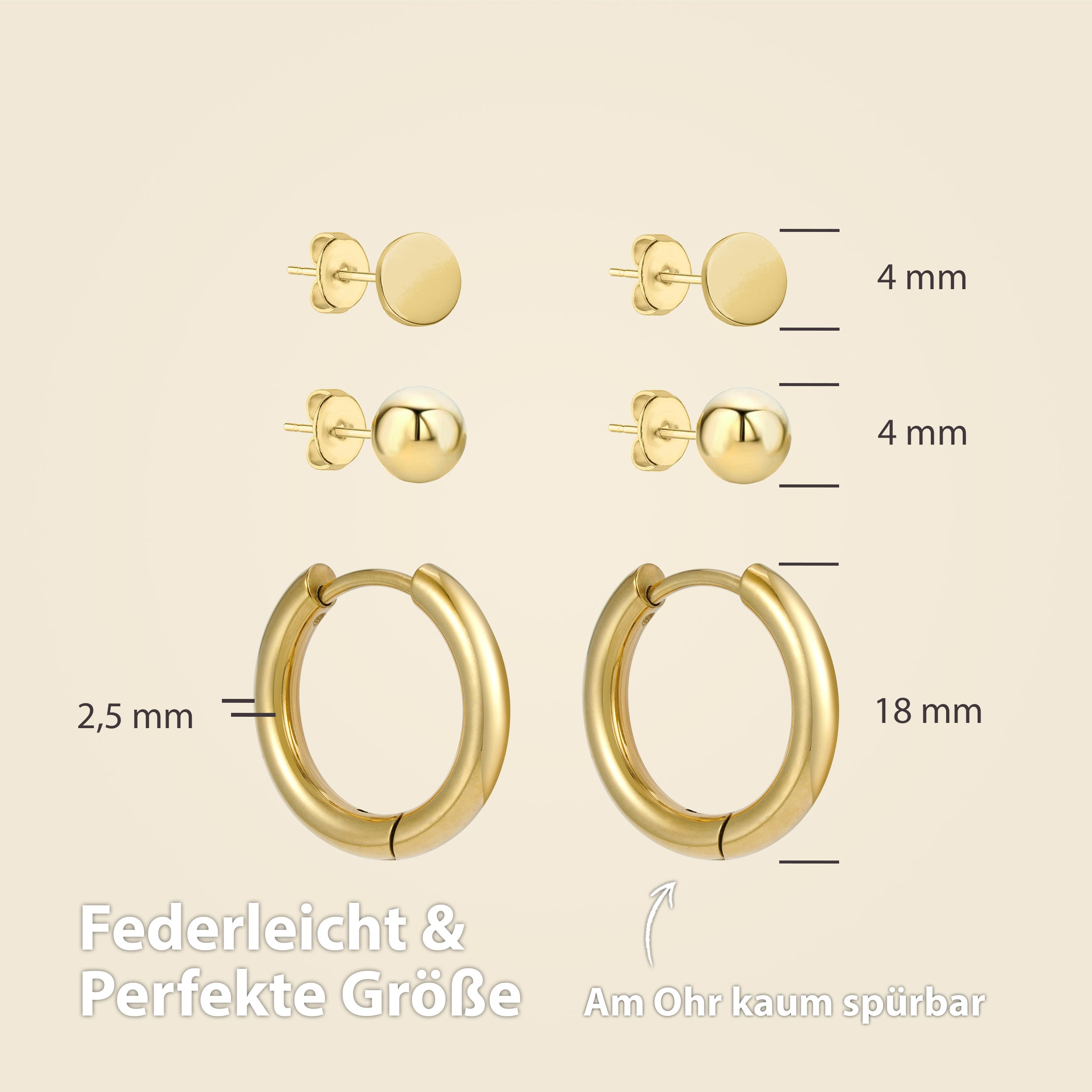 BonnyBalance Ohrstecker Set Gold