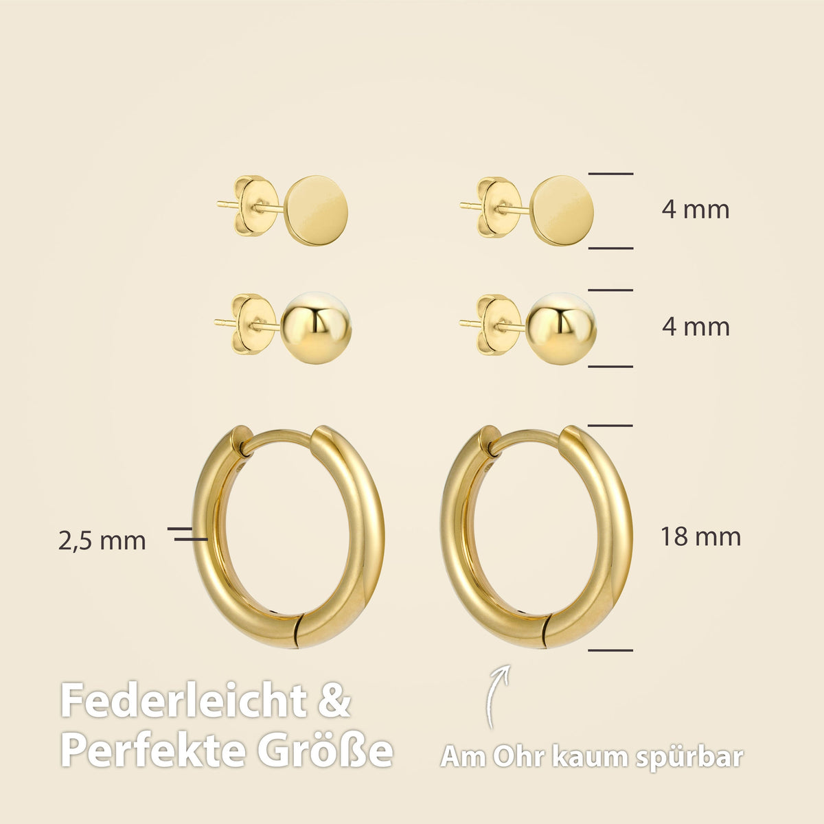 BonnyBalance Ohrstecker Set Gold