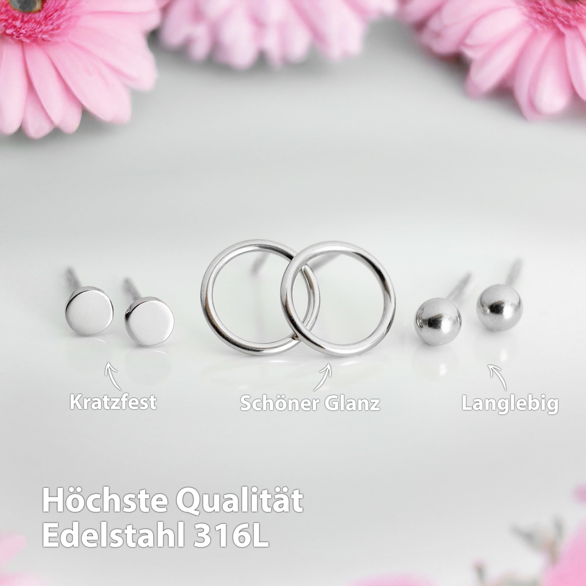 Ohrringe Set Klein Silber