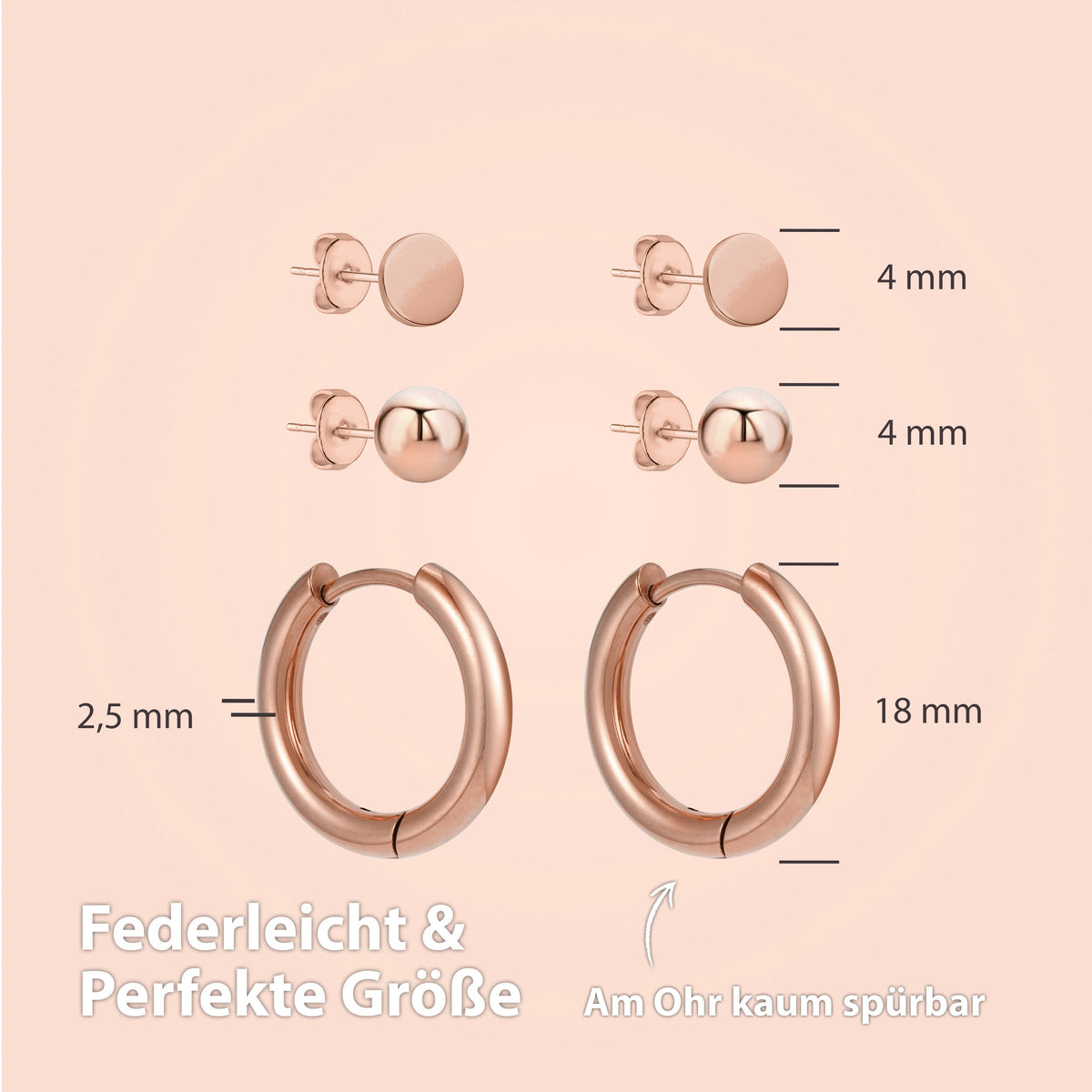 BonnyBalance Ohrstecker Set Roségold