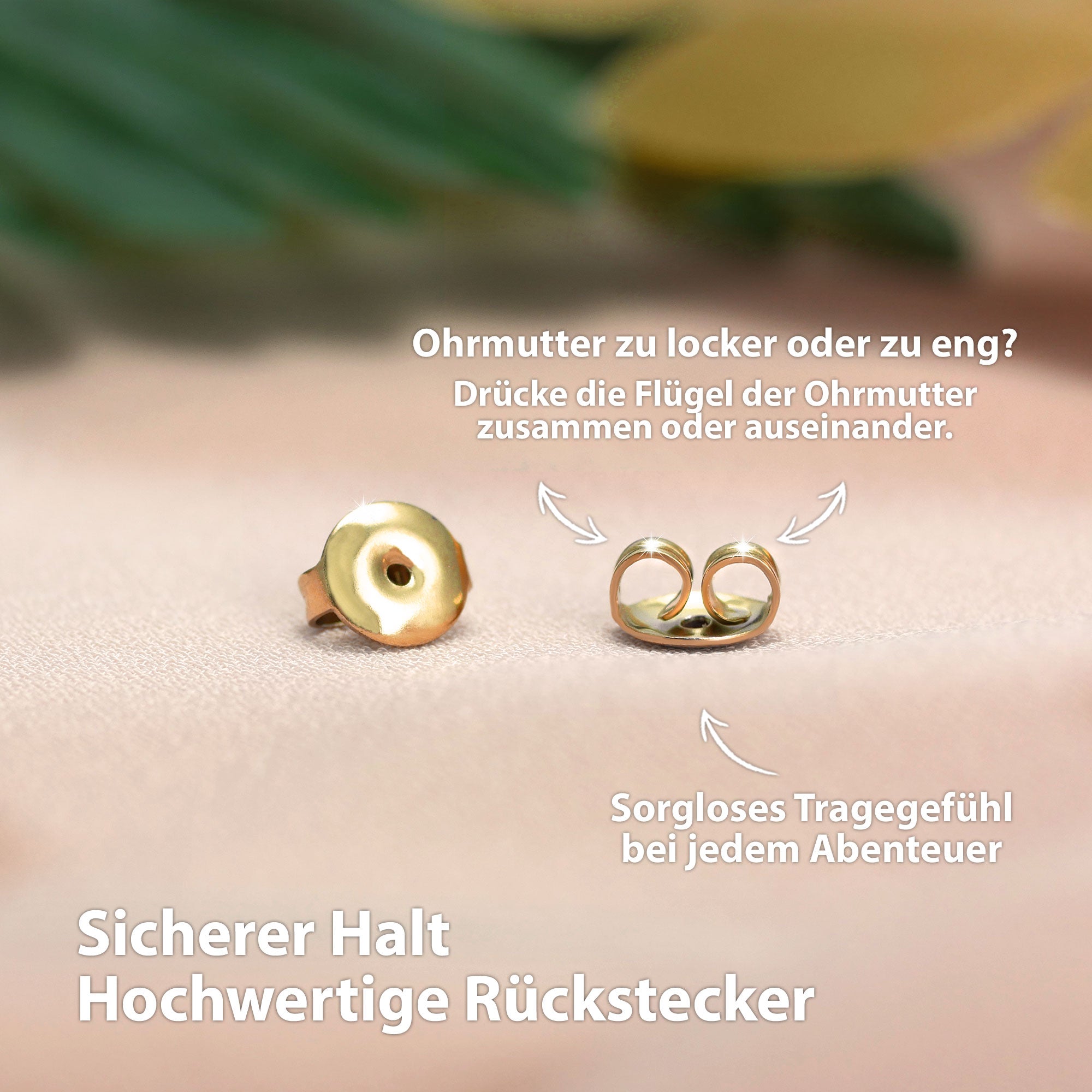 Ohrstecker Verschluss Ohrmutter Gold
