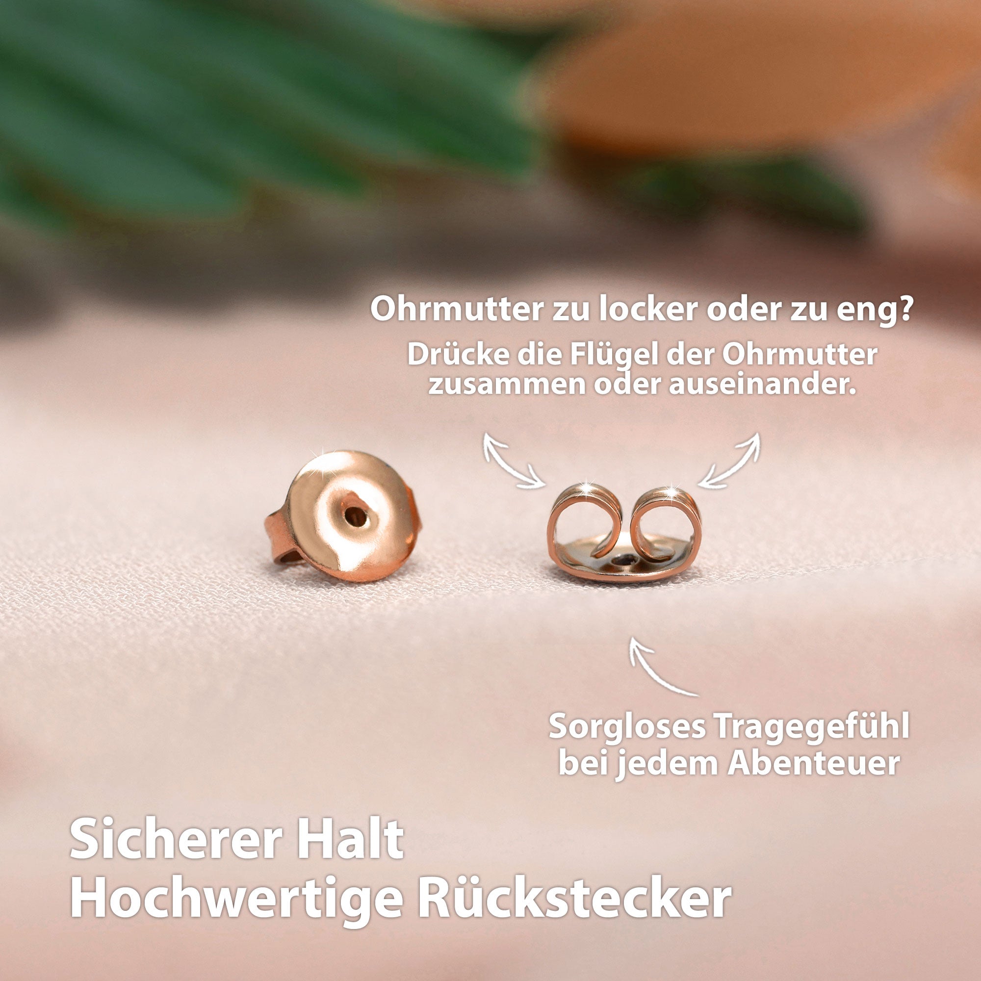 Ohrstecker Verschluss Ohrmutter Rosegold