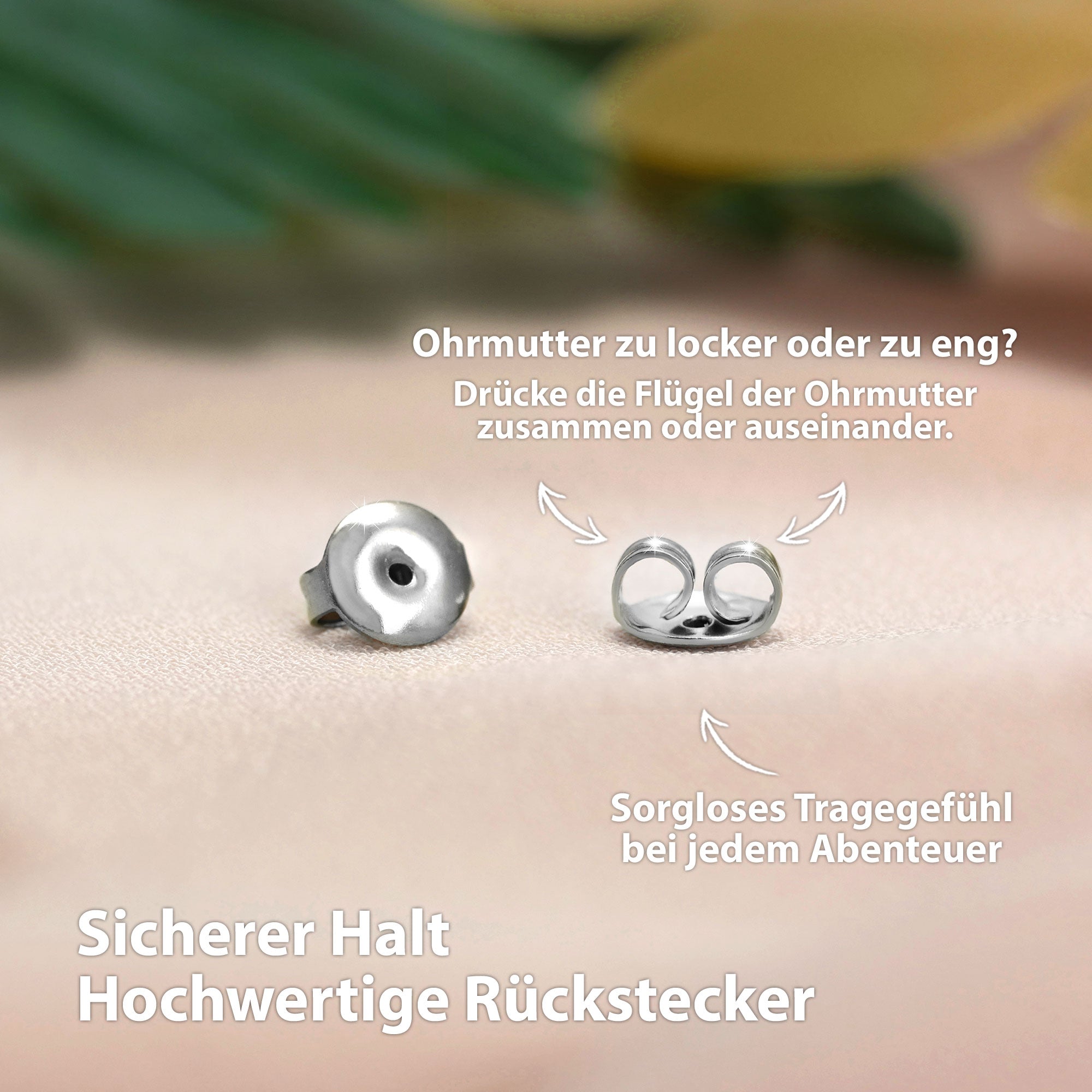 Ohrstecker Verschluss Ohrmutter Silber