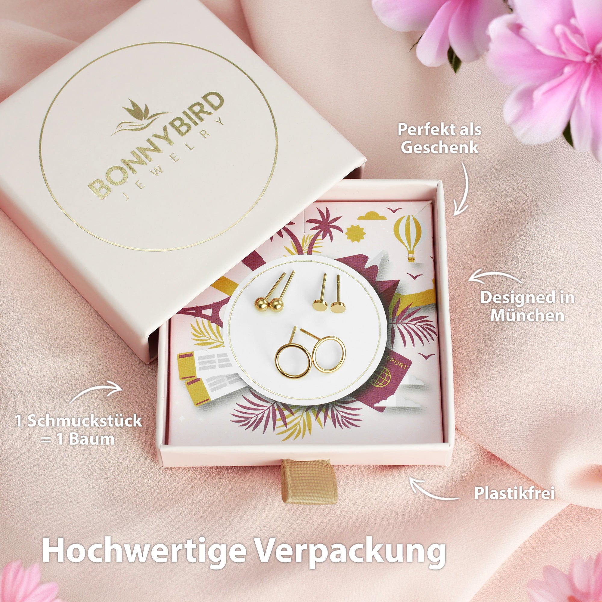 Ohrstecker Set Gold