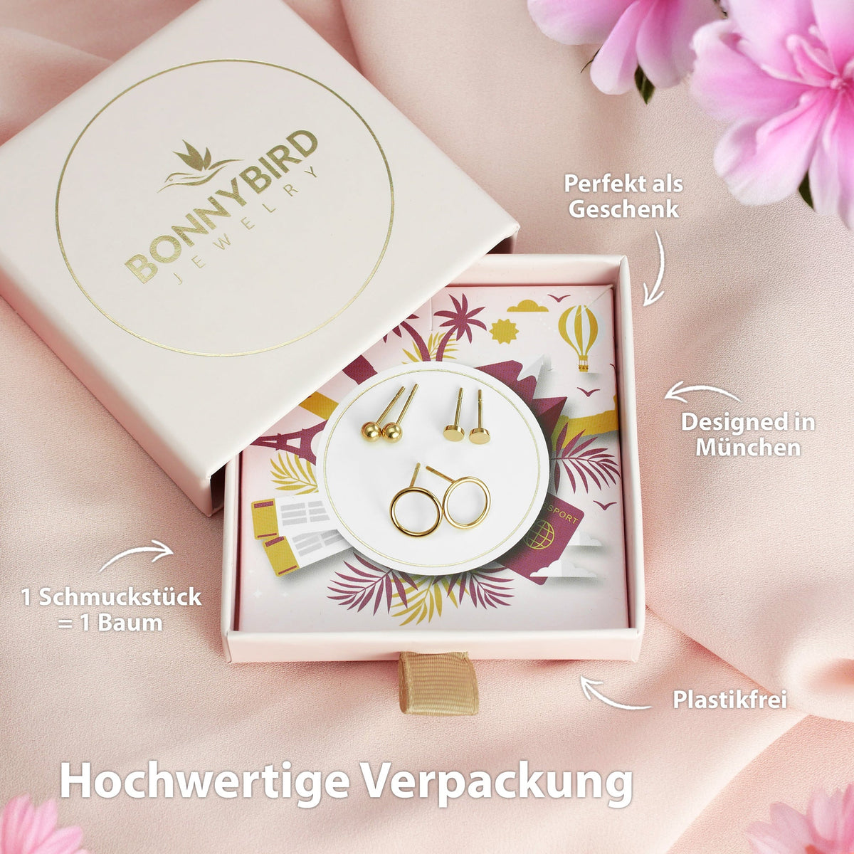 Ohrstecker Set Gold