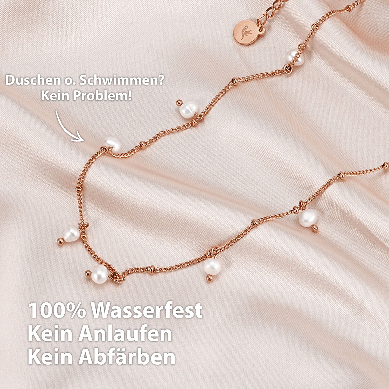 Perlen Halskette Rosegold