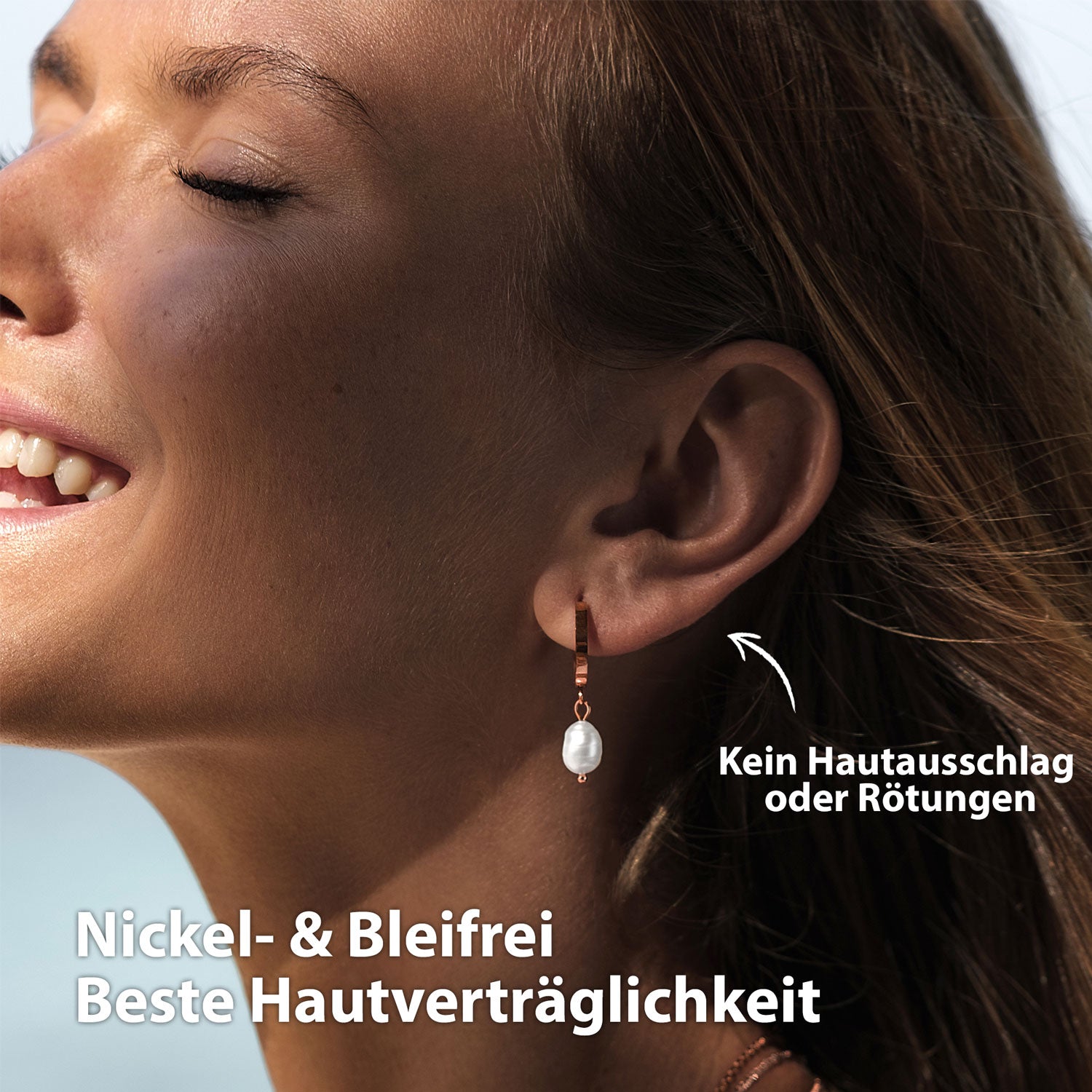 Perlen Ohrringe Rosegold