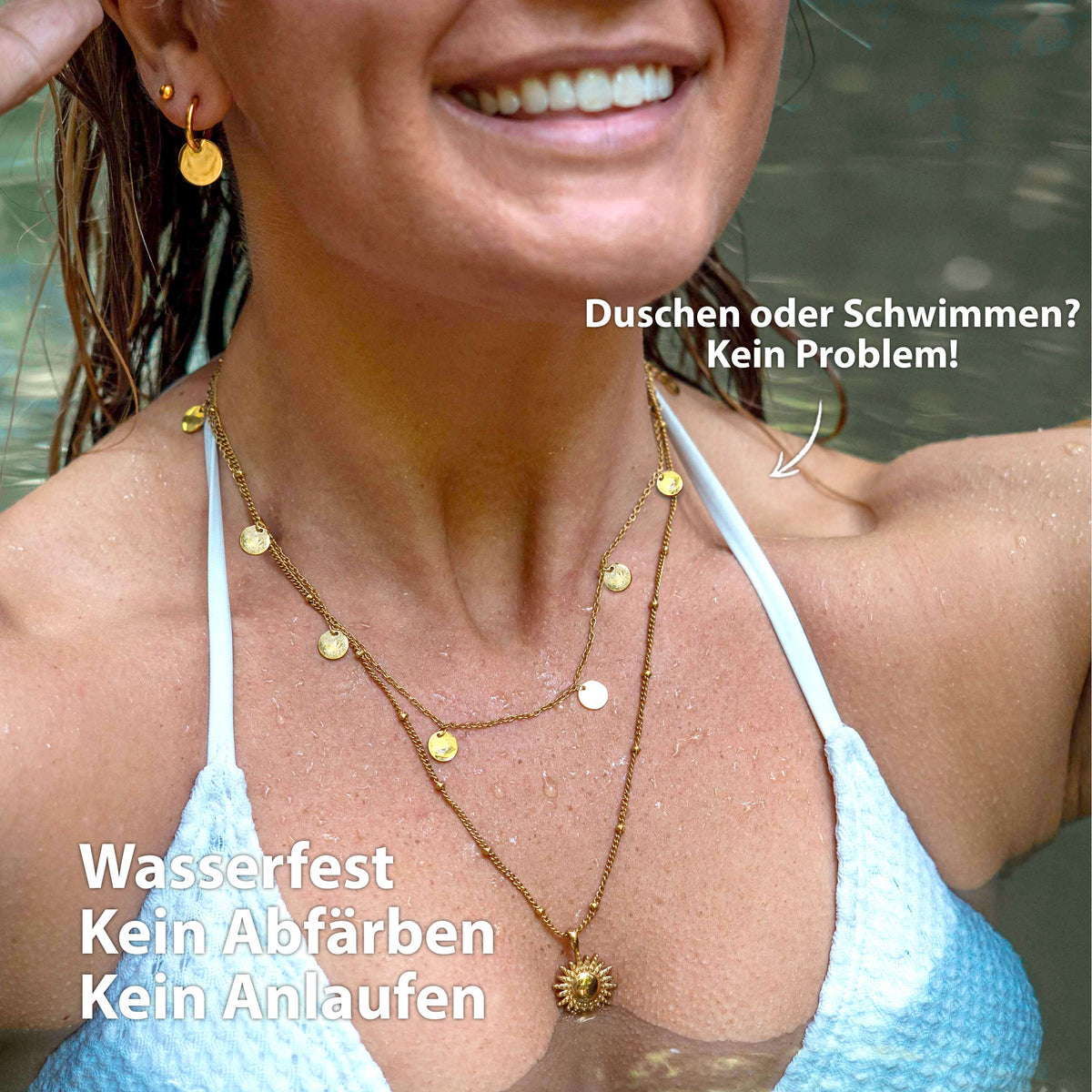 plaettchen kette gold edelstahl