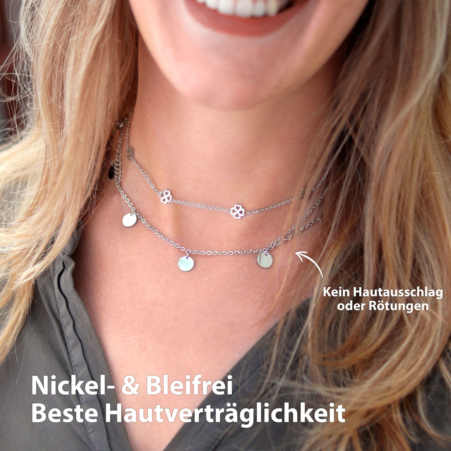 Bundle: BonnyCoin Plättchen Kette + Armband Silber