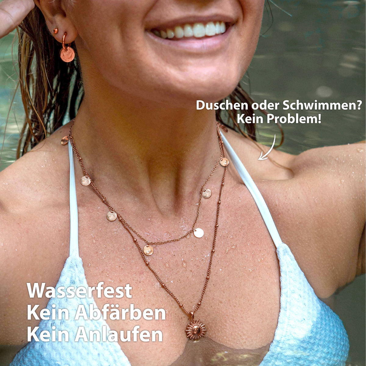 plaettchen kette rosegold edelstahl