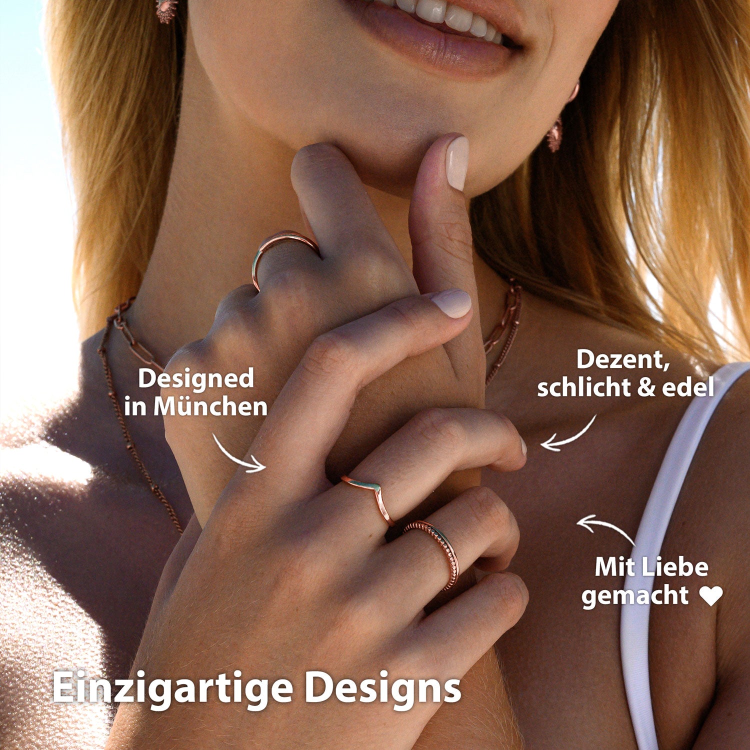 Ringset Stacking Rosegold