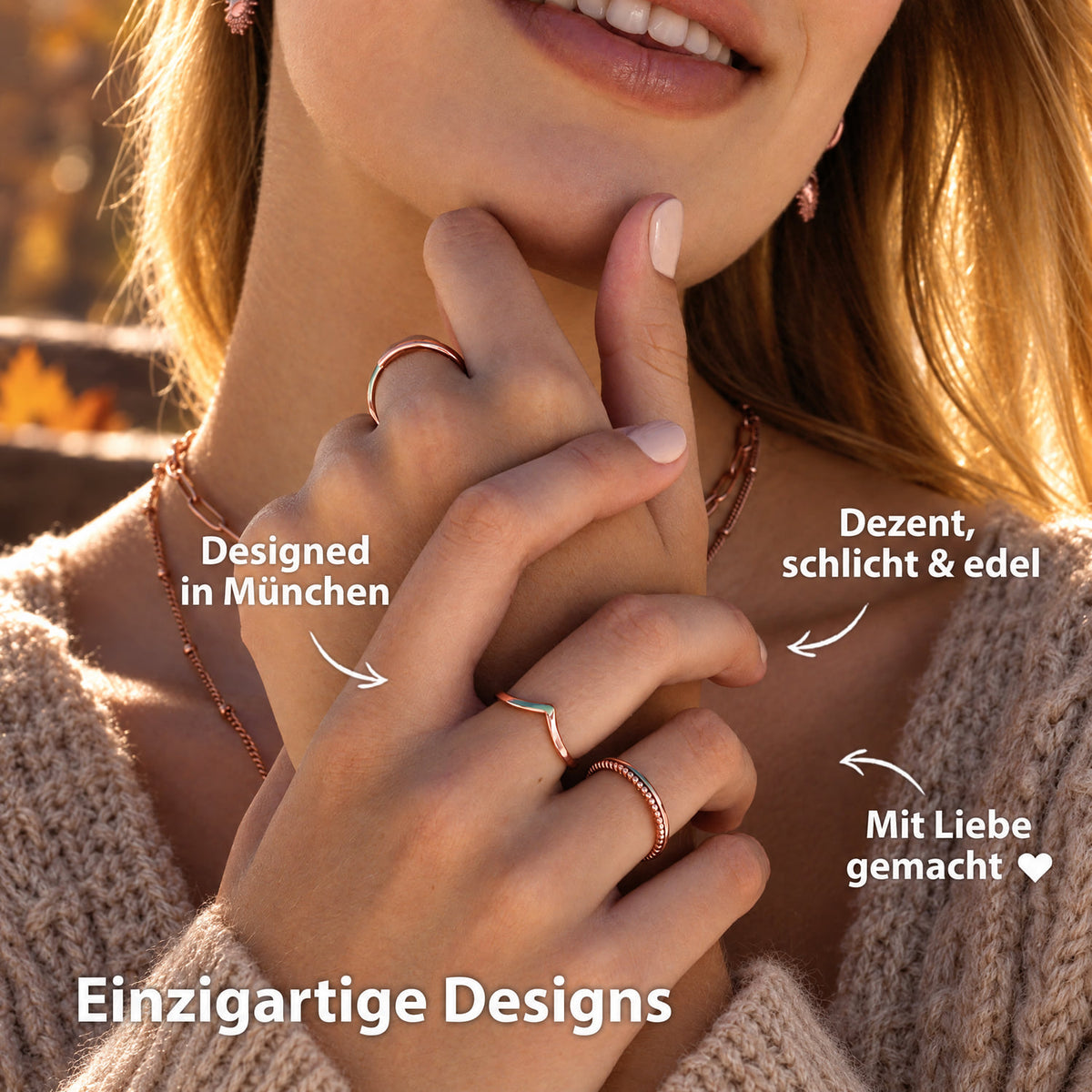 Ringset Stacking Rosegold