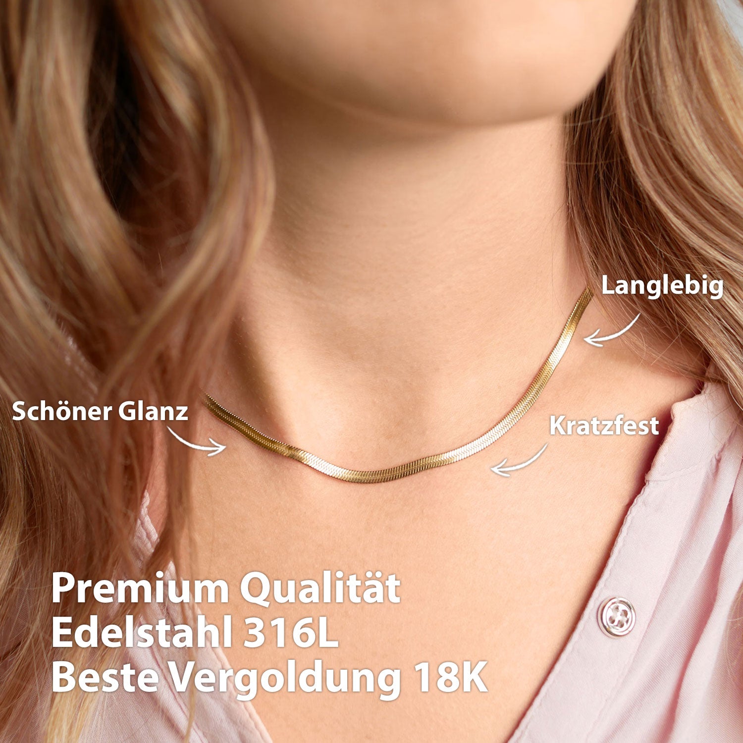 Schlangenkette Gold Edelstahl