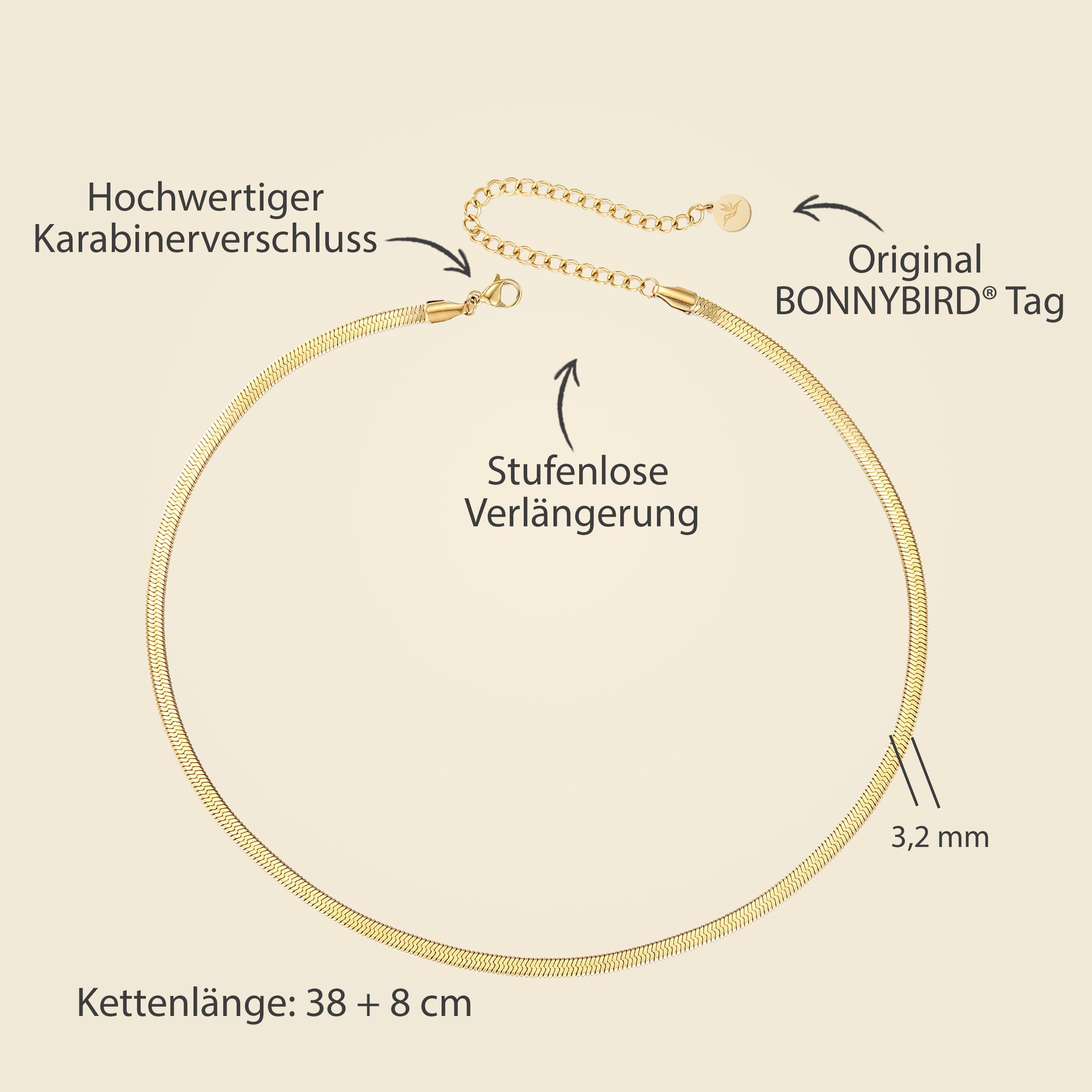 schlangenkette gold länge