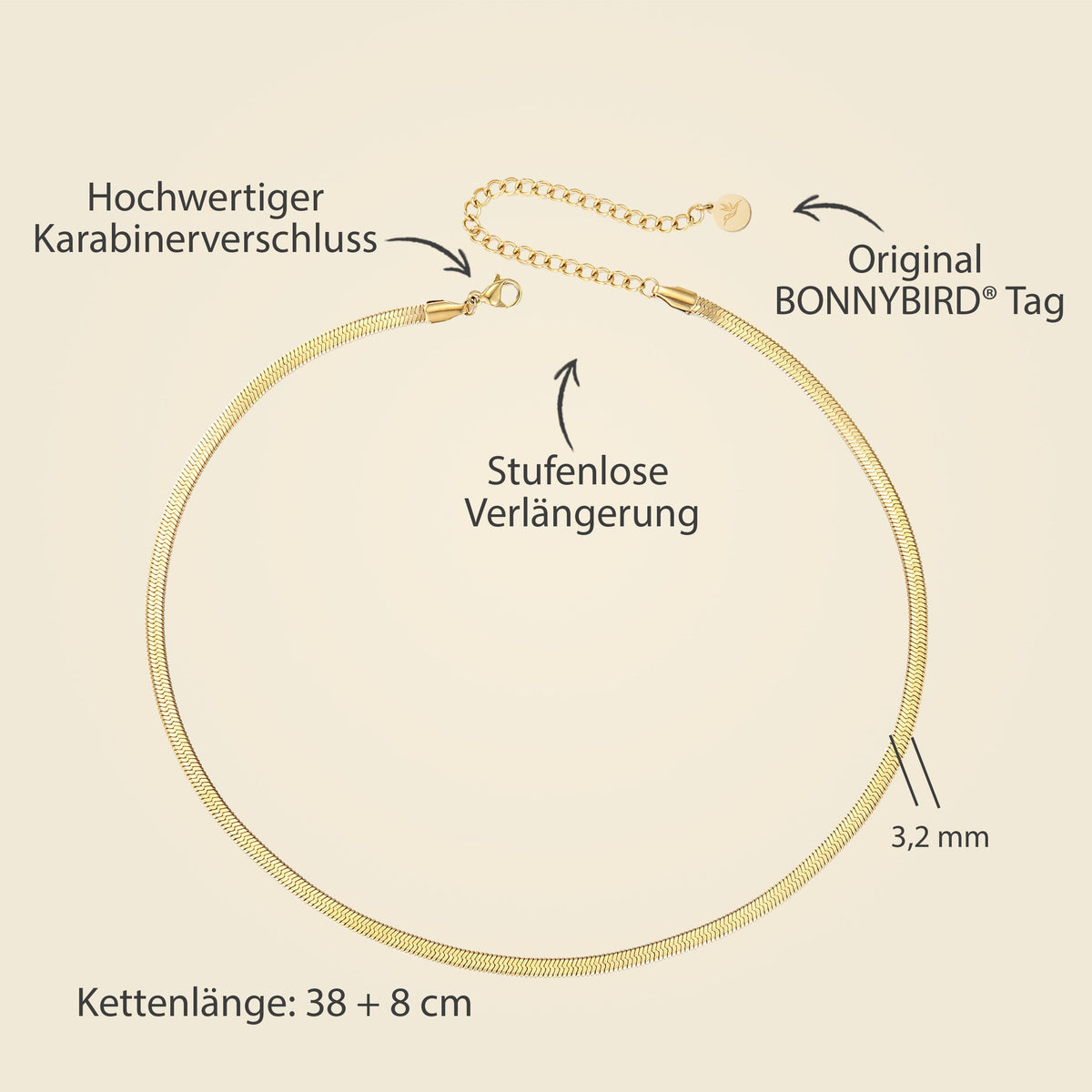 schlangenkette gold länge