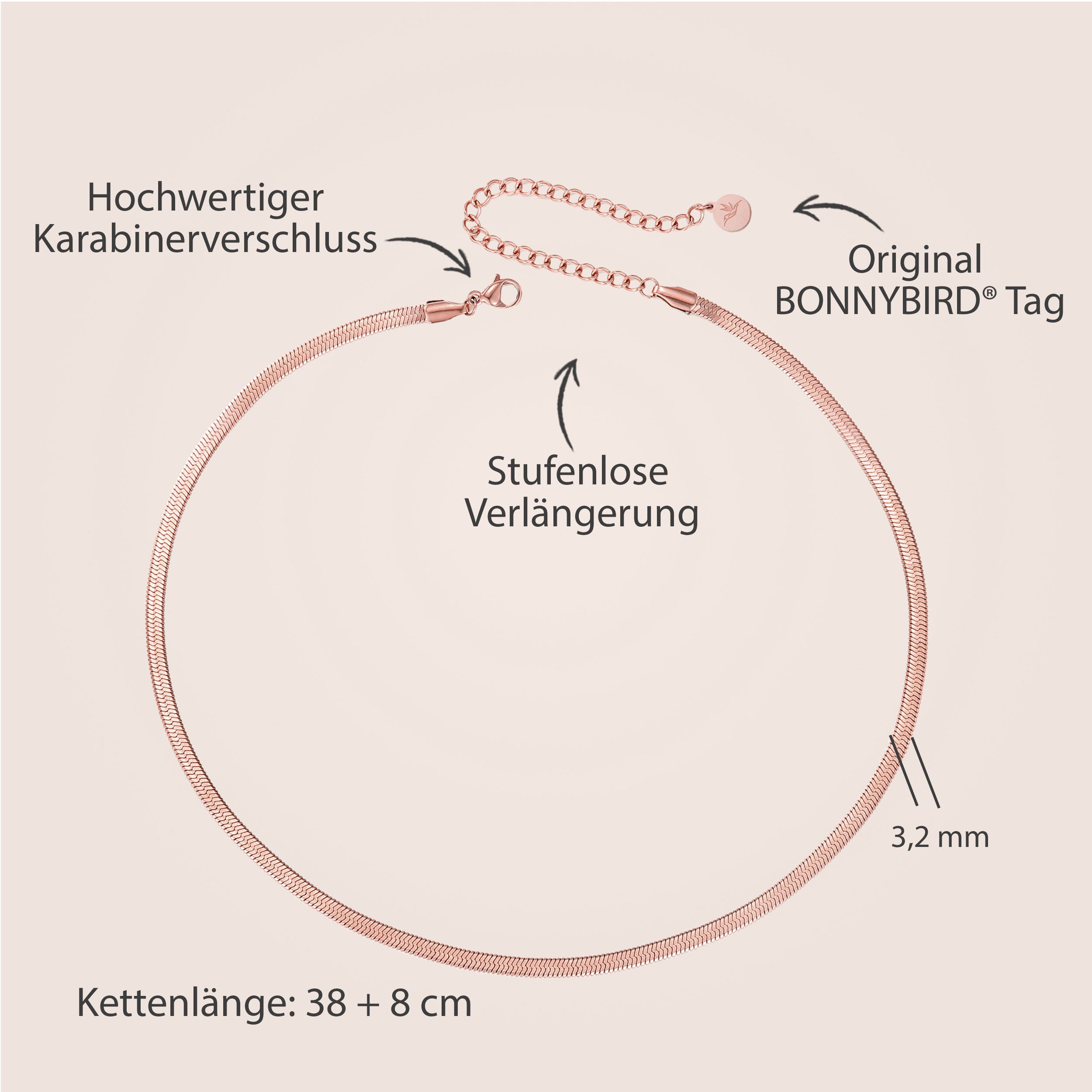 schlangenkette rosegold dezent
