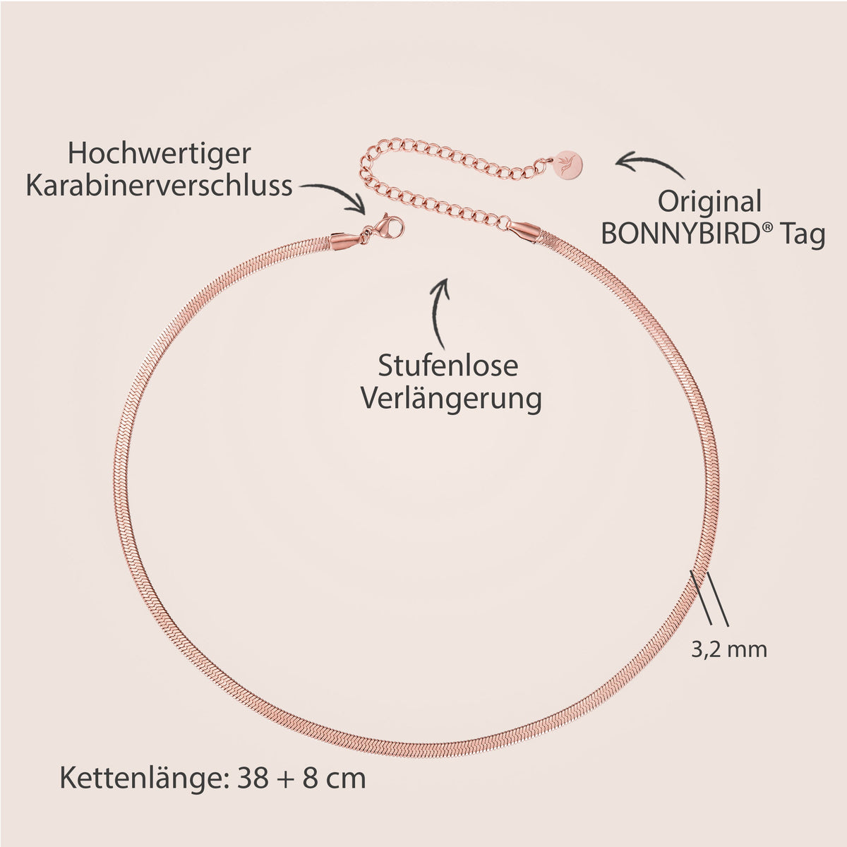 schlangenkette rosegold dezent