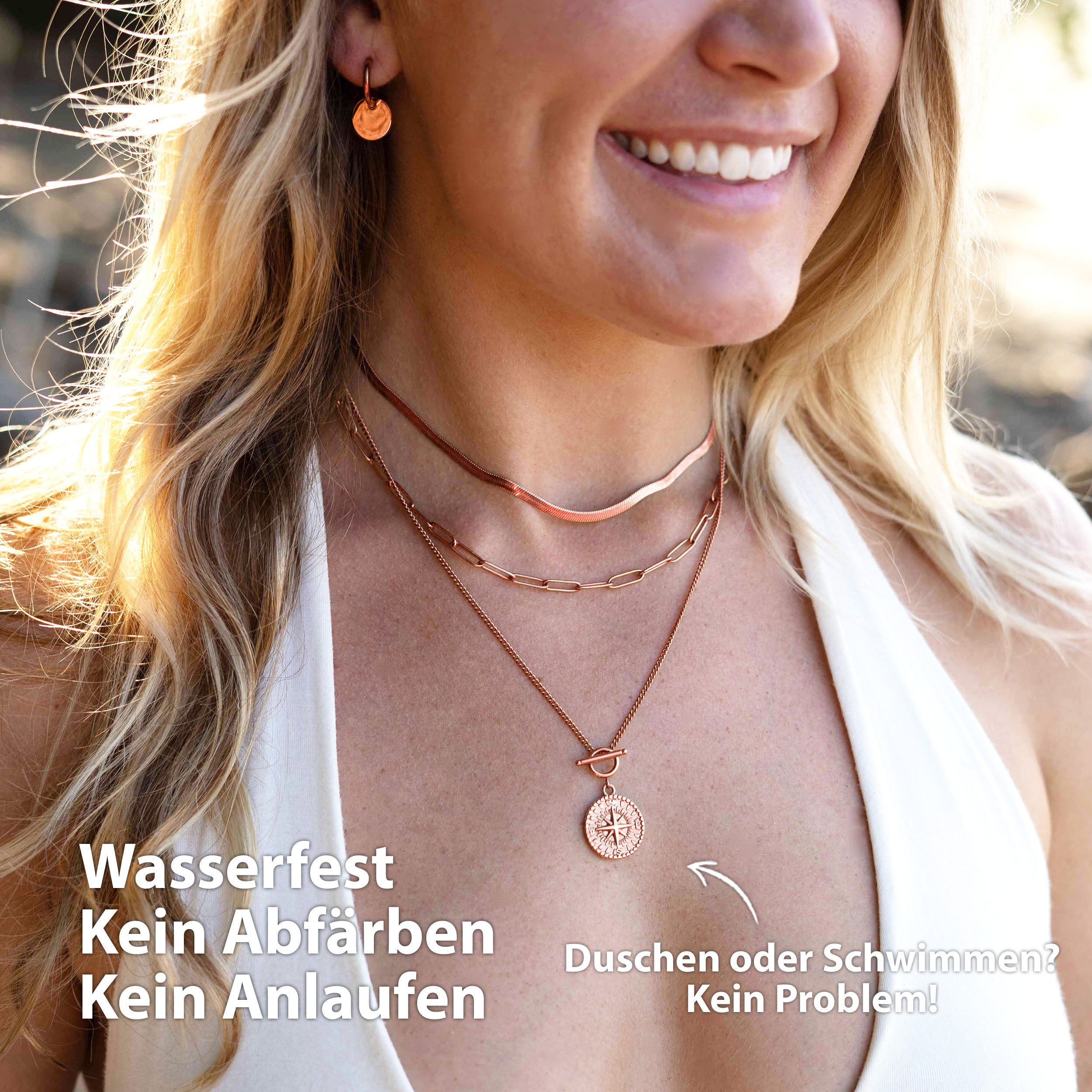 schlangenkette rosegold edelstahl