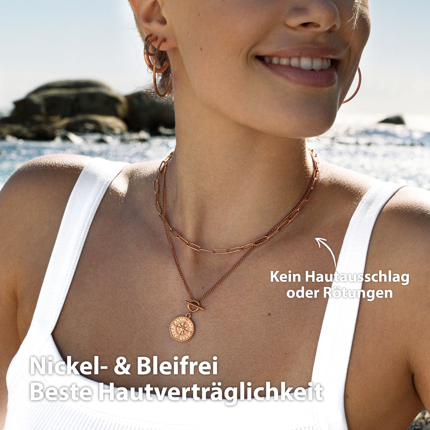 Statement Gliederkette Rosegold