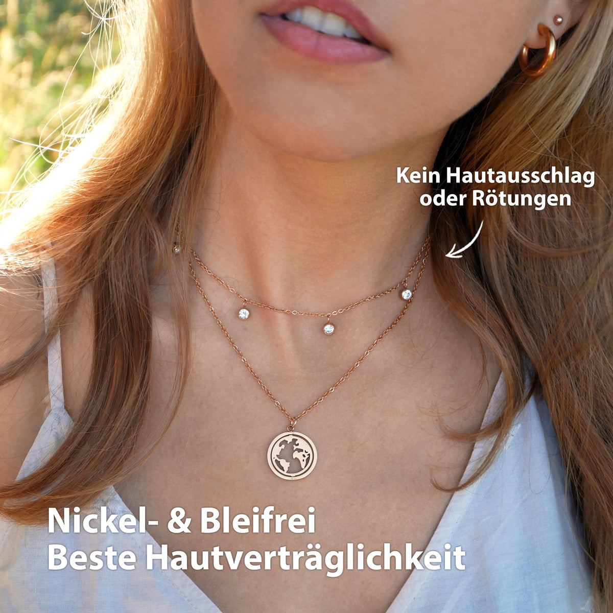 steinchen kette rosegold