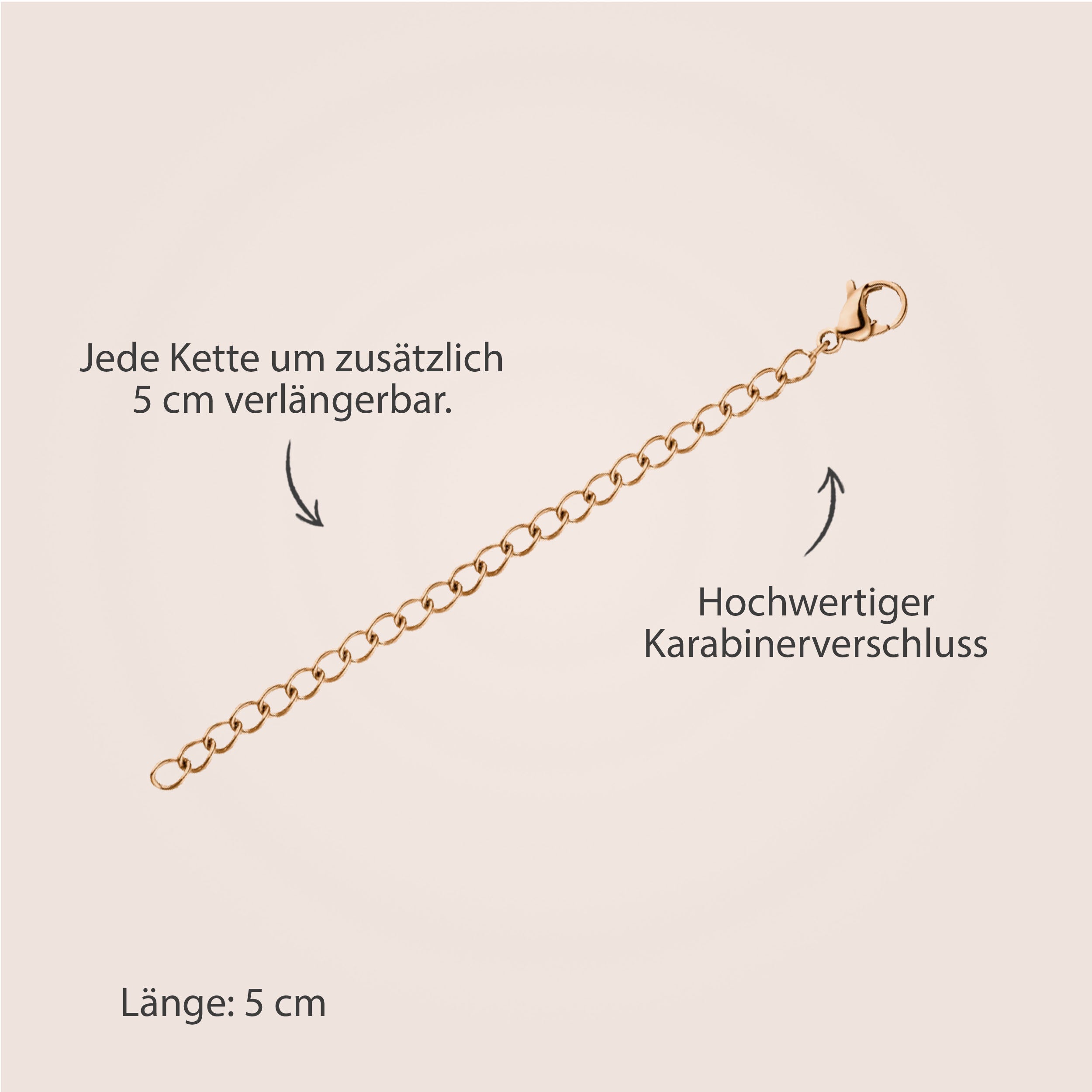 verlaengerungskette rosegold wasserfest