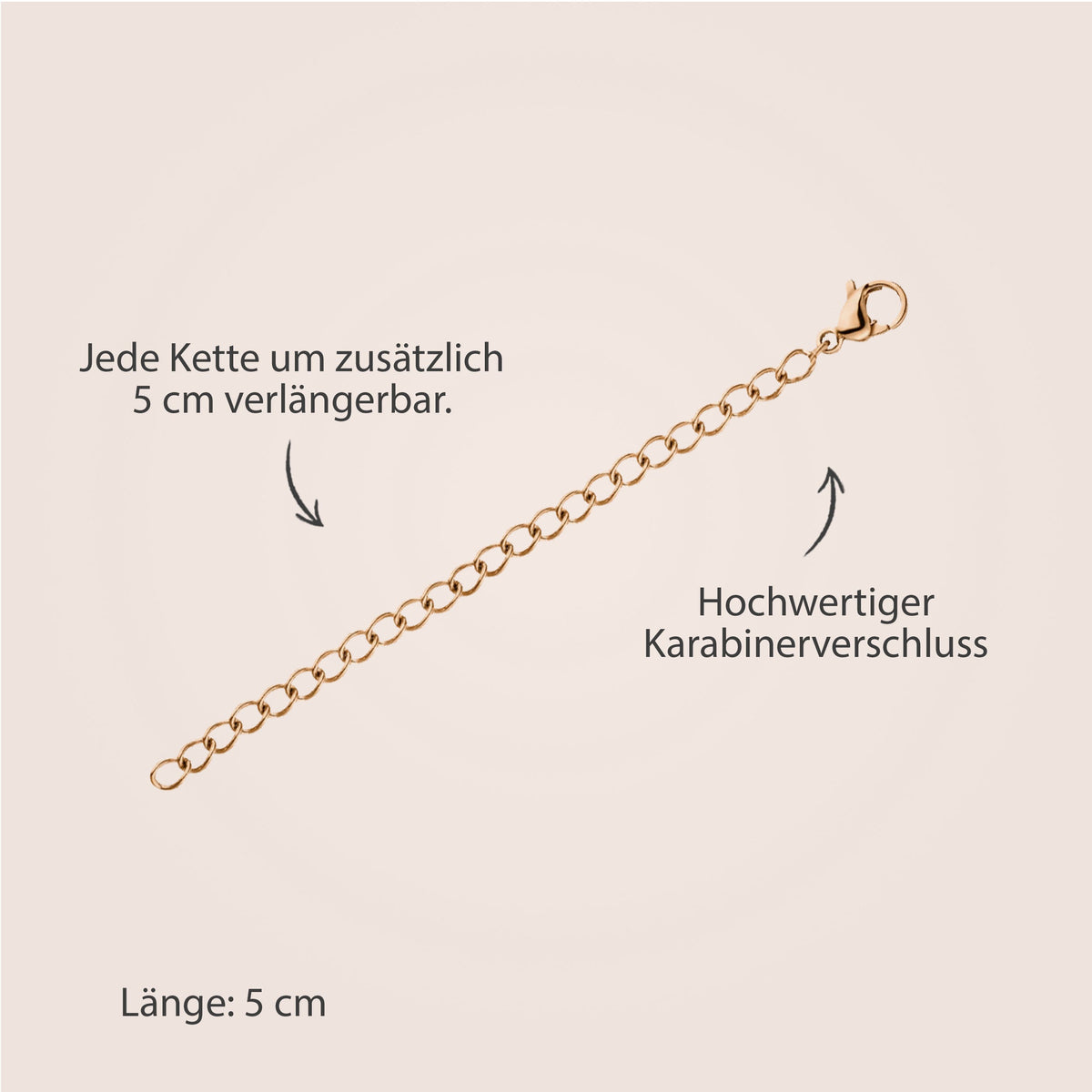 verlaengerungskette rosegold wasserfest