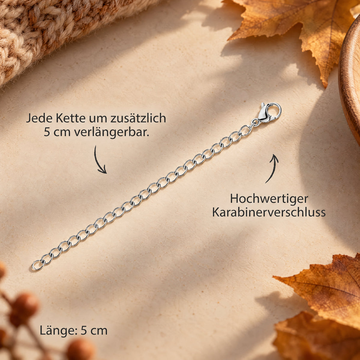 verlaengerungskette silber wasserfest