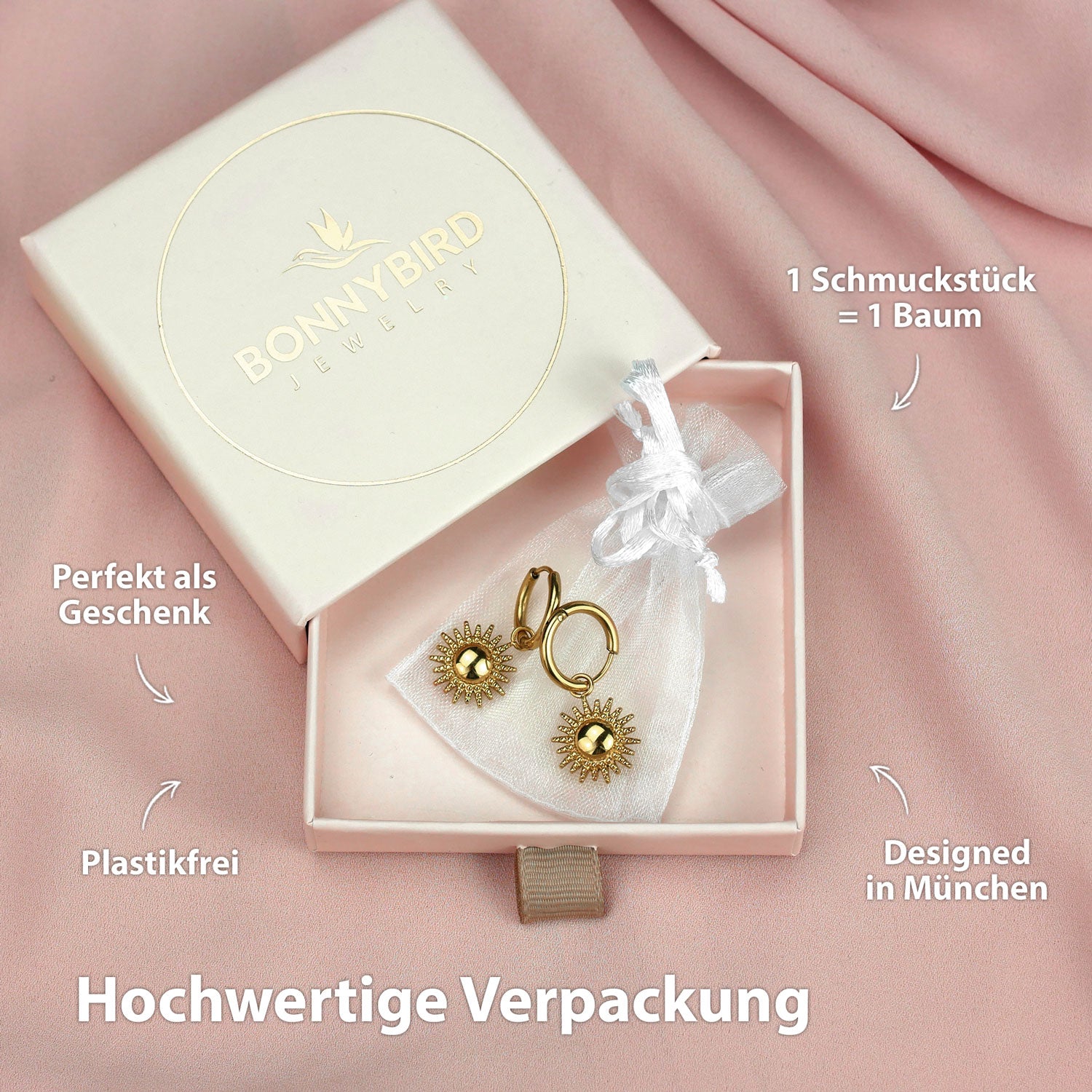 Verpackung Ohrringe Gold