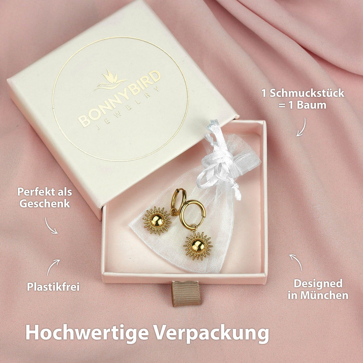 Verpackung Ohrringe Gold