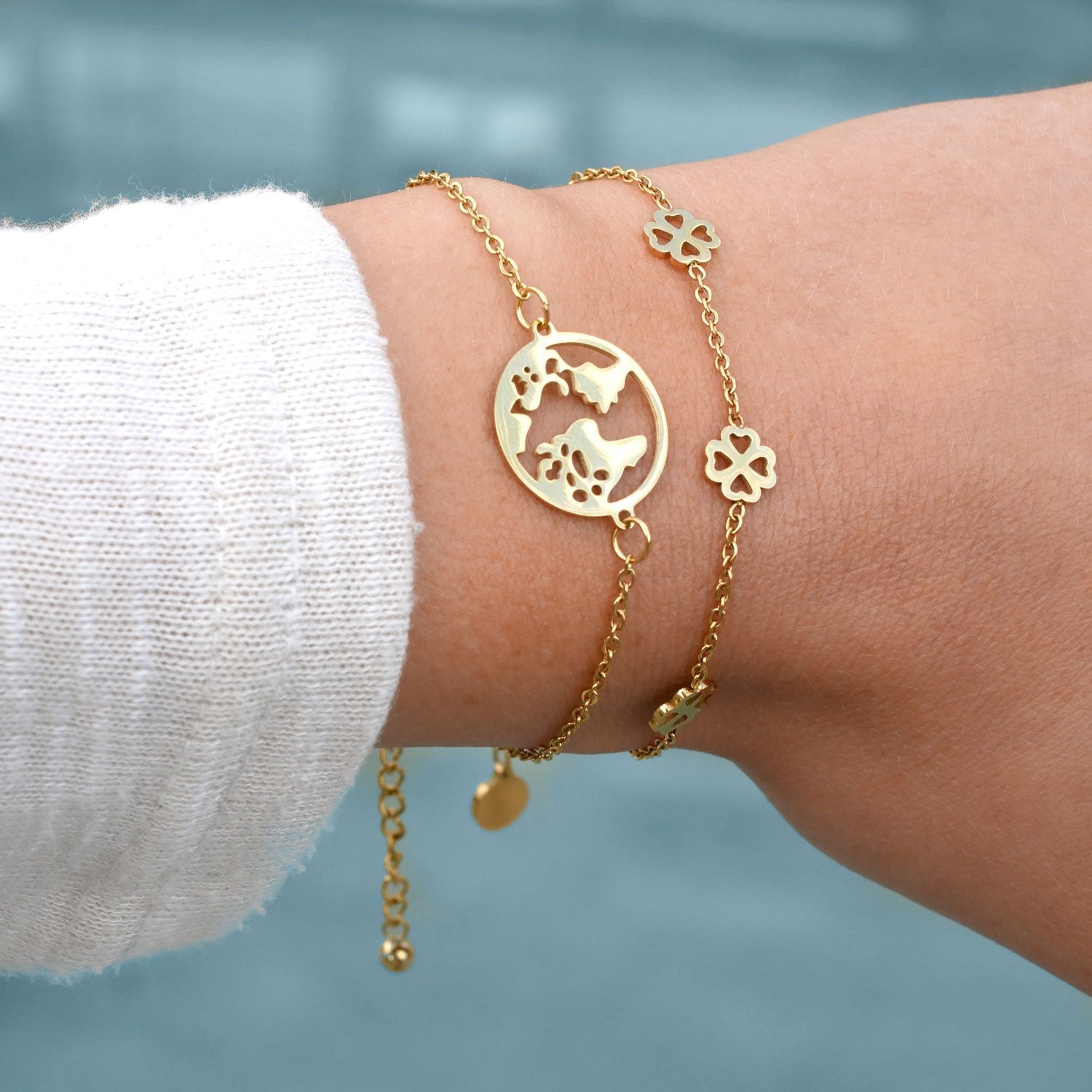 Kleeblatt Armband in Kombination