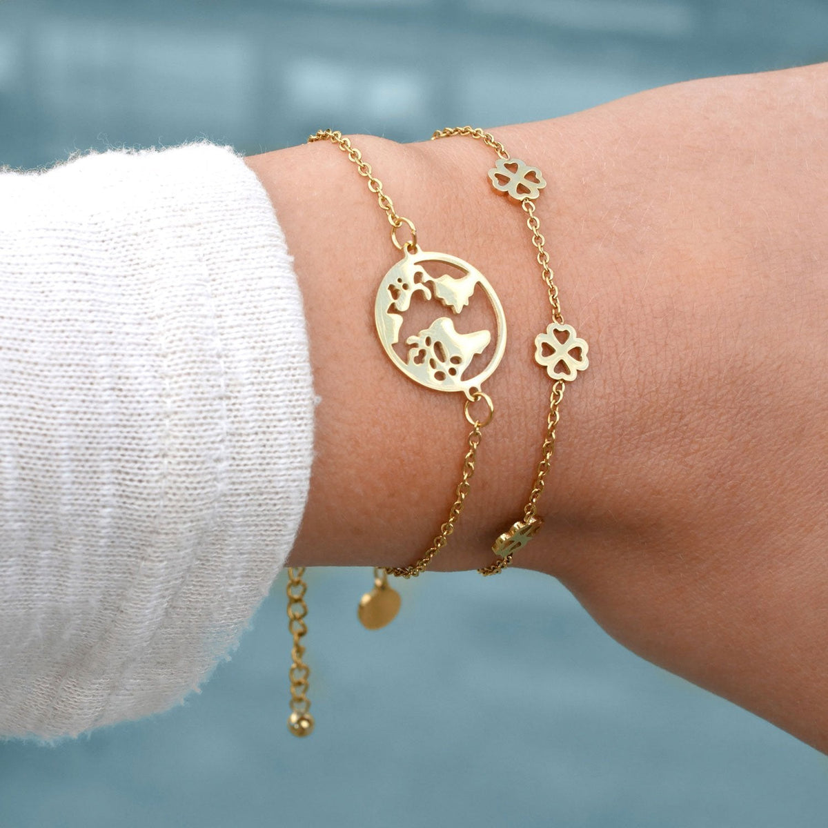Kleeblatt Armband in Kombination