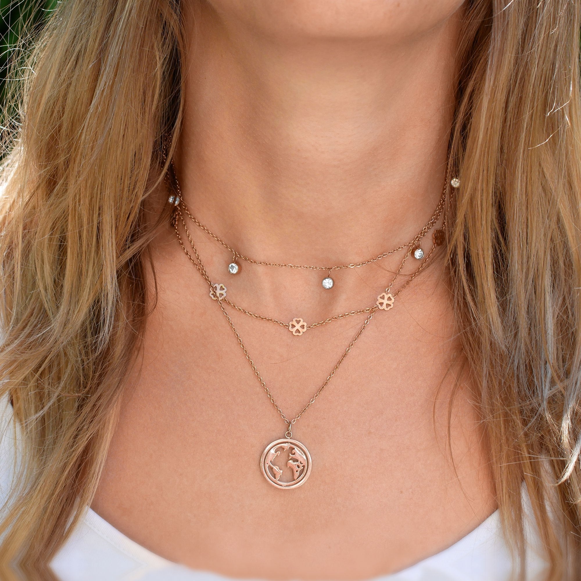 BonnyBliss Kette Kleeblatt Rose - BONNYBIRD