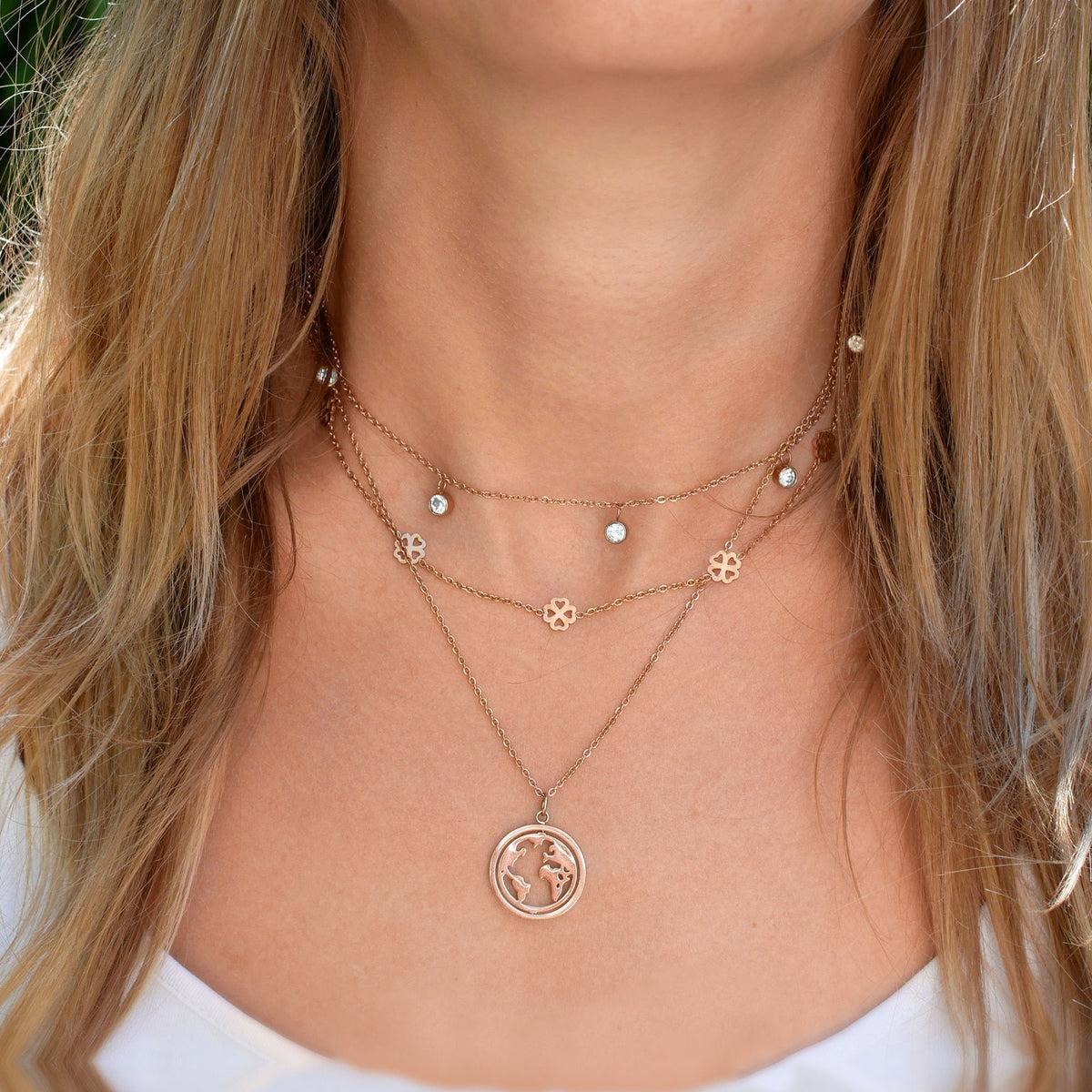 BonnyBliss Kette Kleeblatt Rose - BONNYBIRD