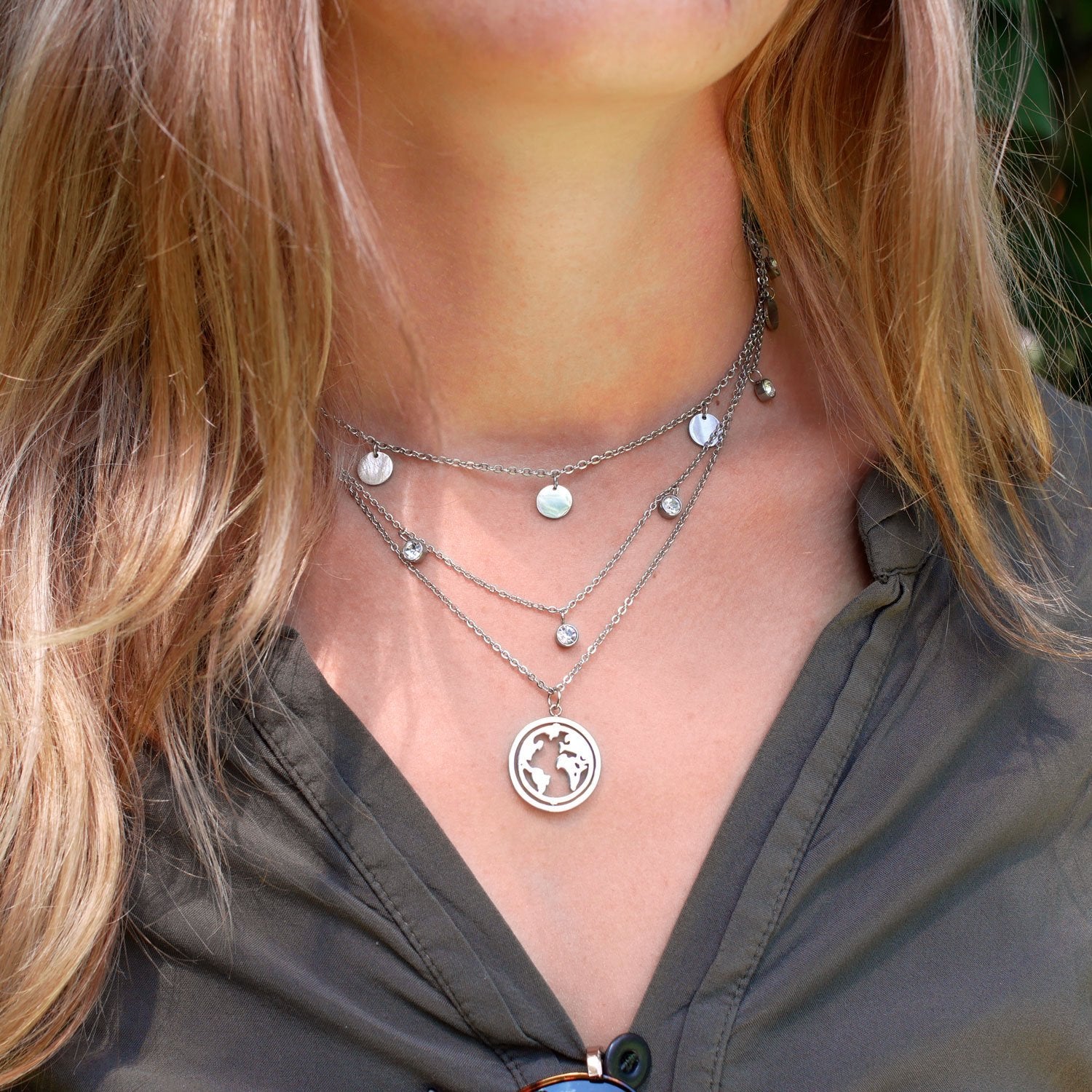 BonnyDiamonds Kette mit 8 Steinen Silber - BONNYBIRD